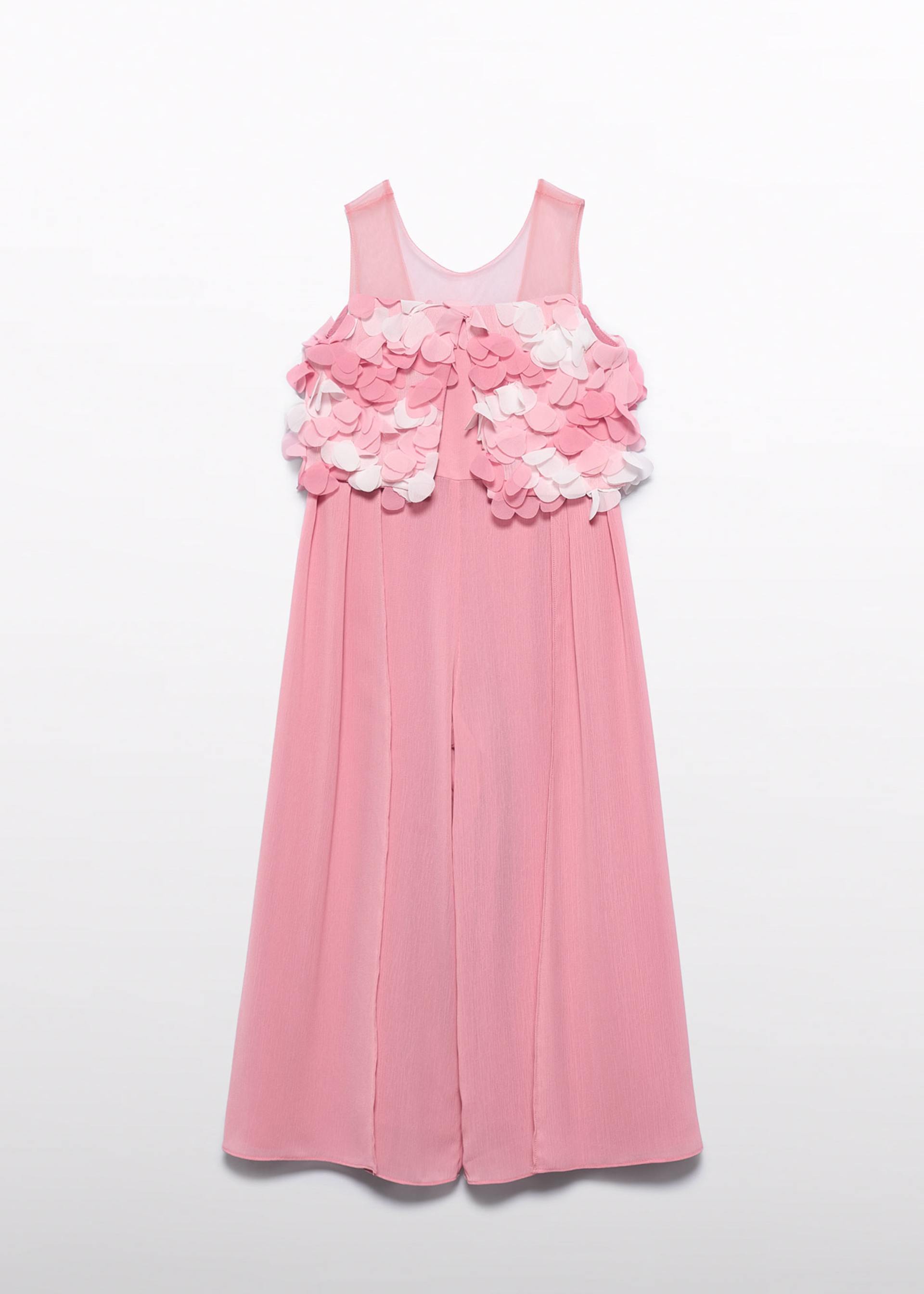 Long floral gauze jumpsuit for girls