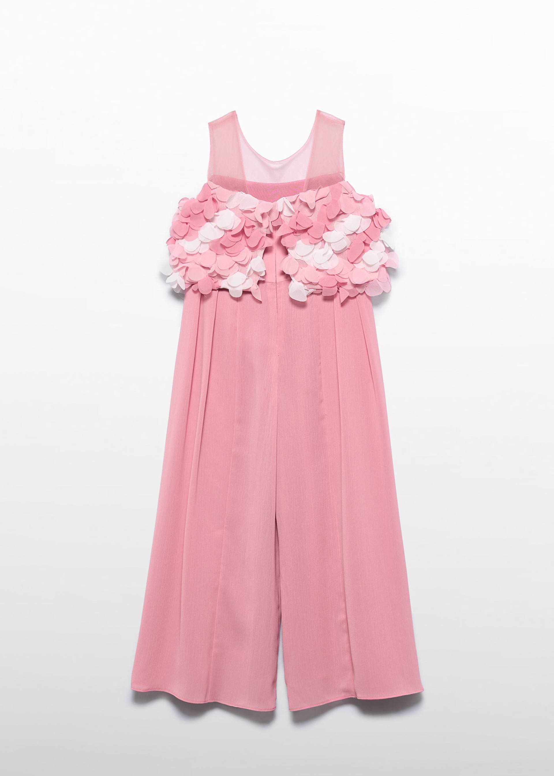 Long floral gauze jumpsuit for girls