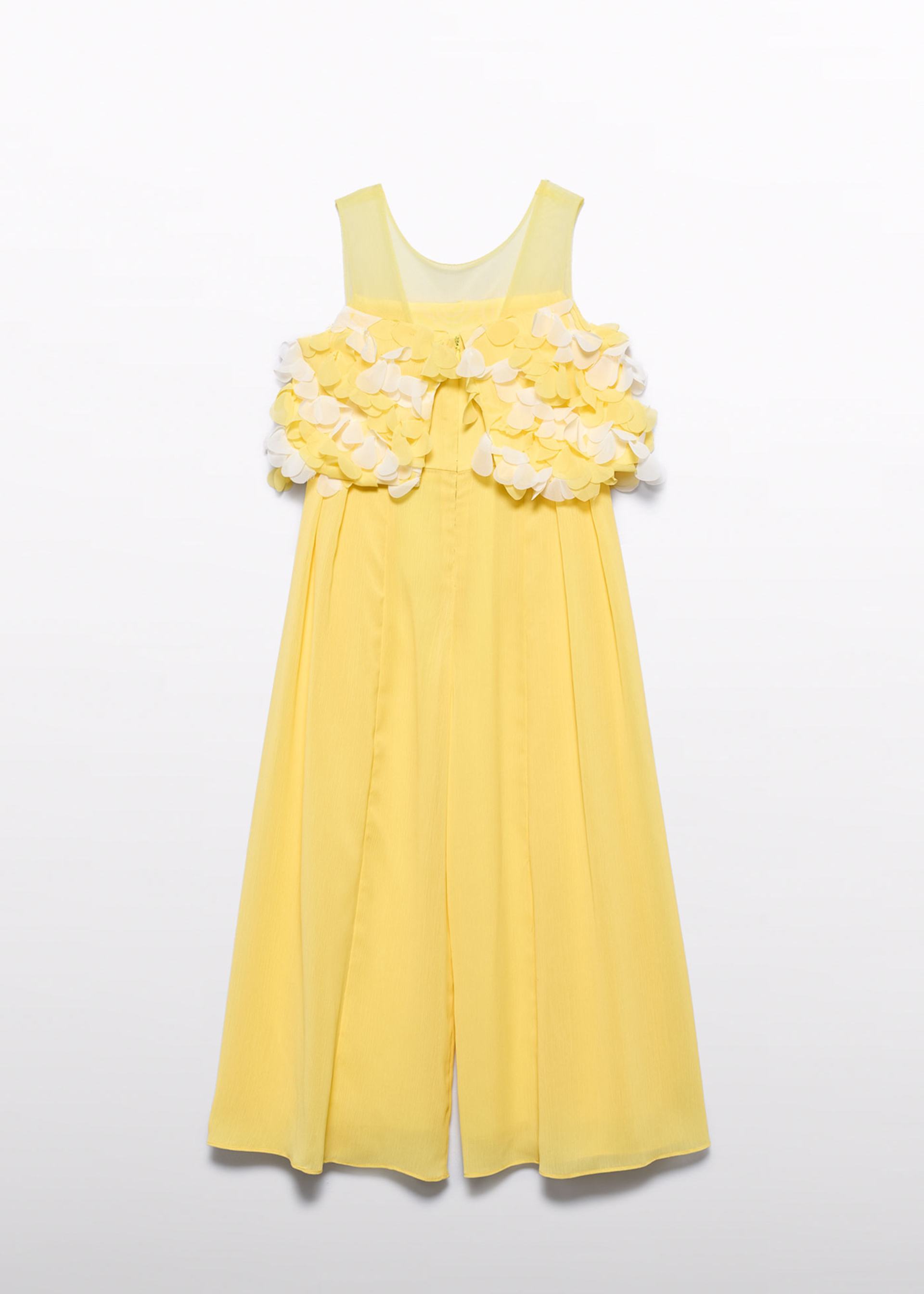 Tuta lunga chiffon fiori 3d bambina