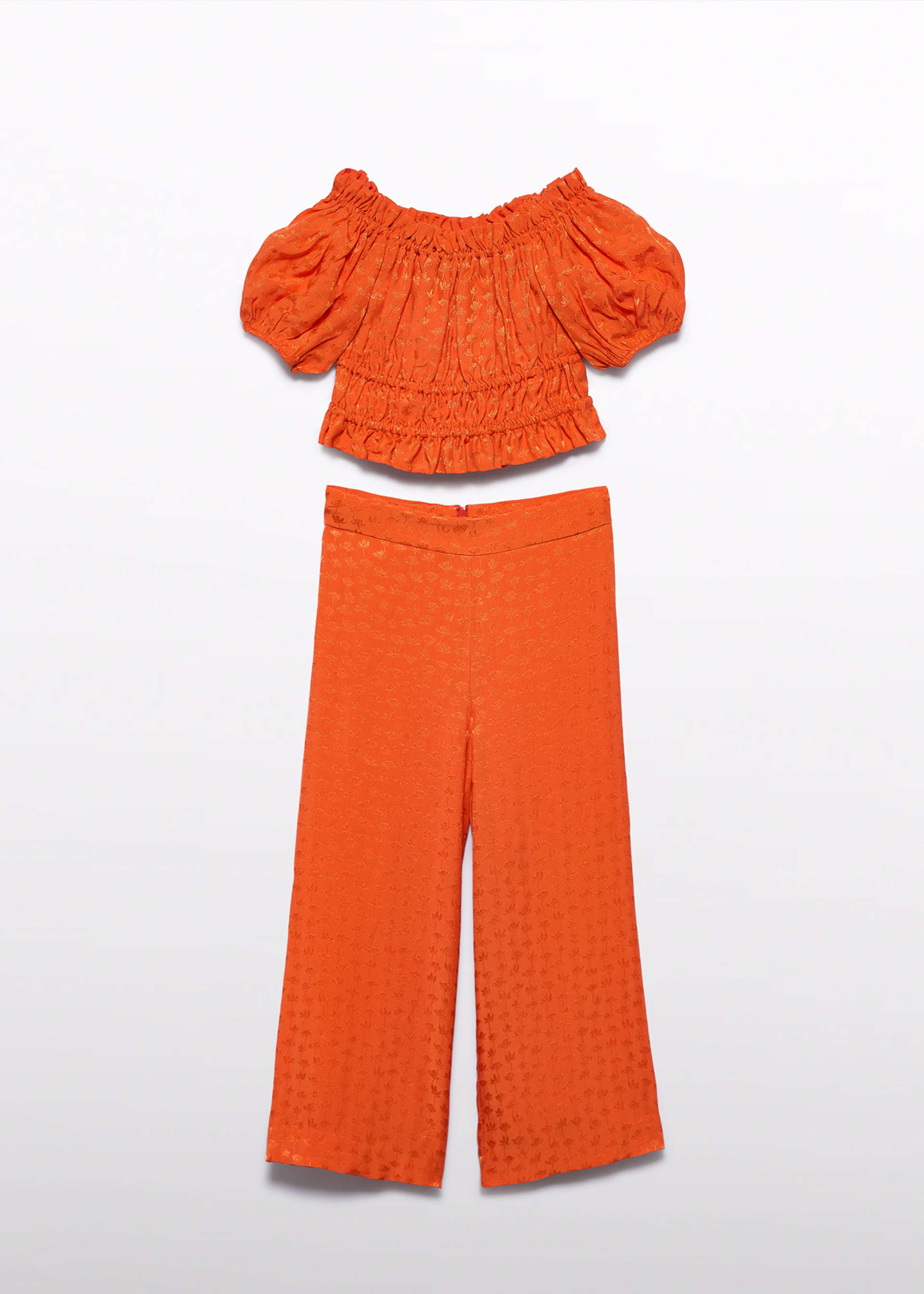 Ensemble pantalon jacquard fluide fille