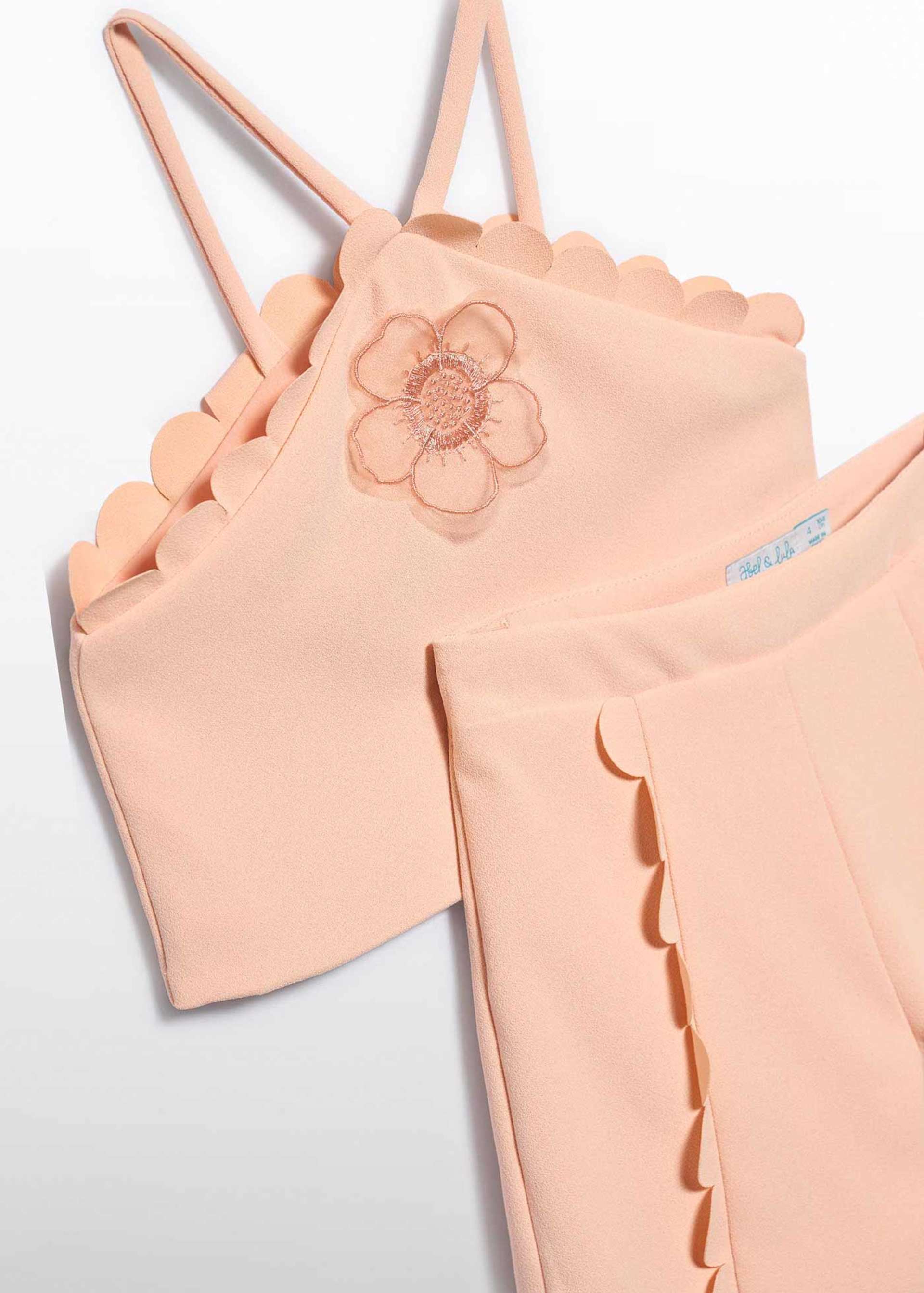 Conjunto bermuda crepe ondas niña