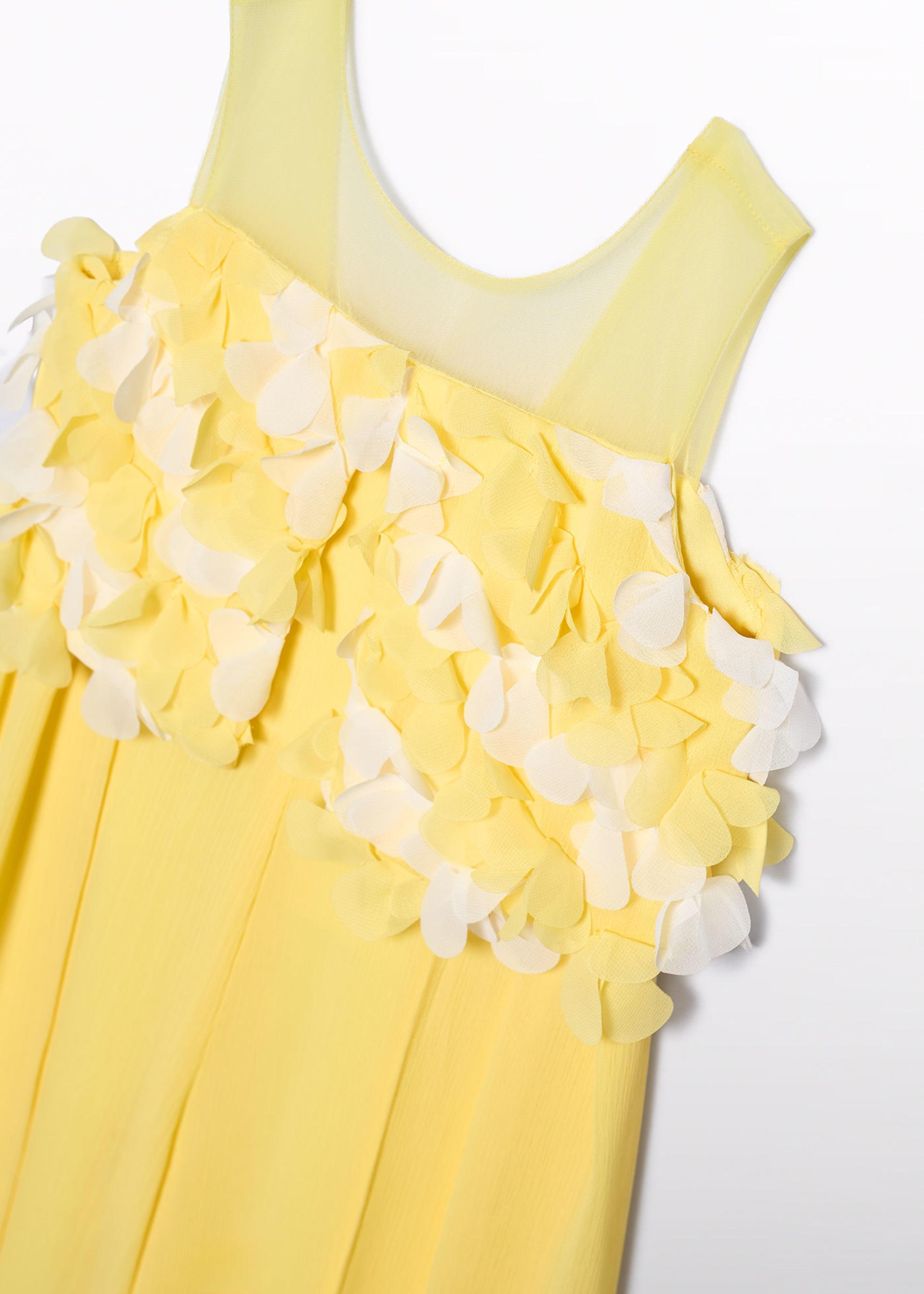Tuta lunga chiffon fiori 3d bambina