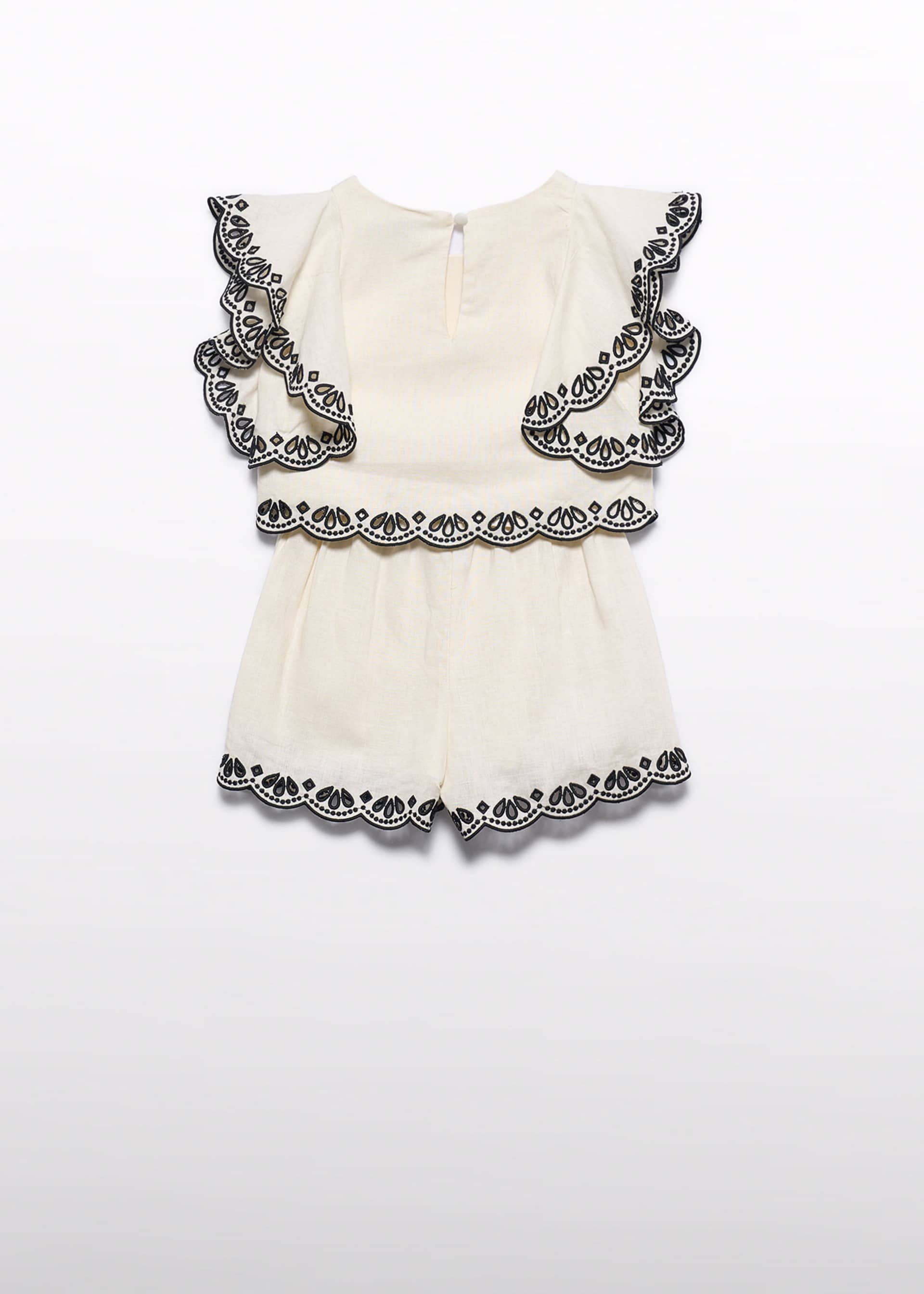 Conjunto bermuda bordado ondas menina