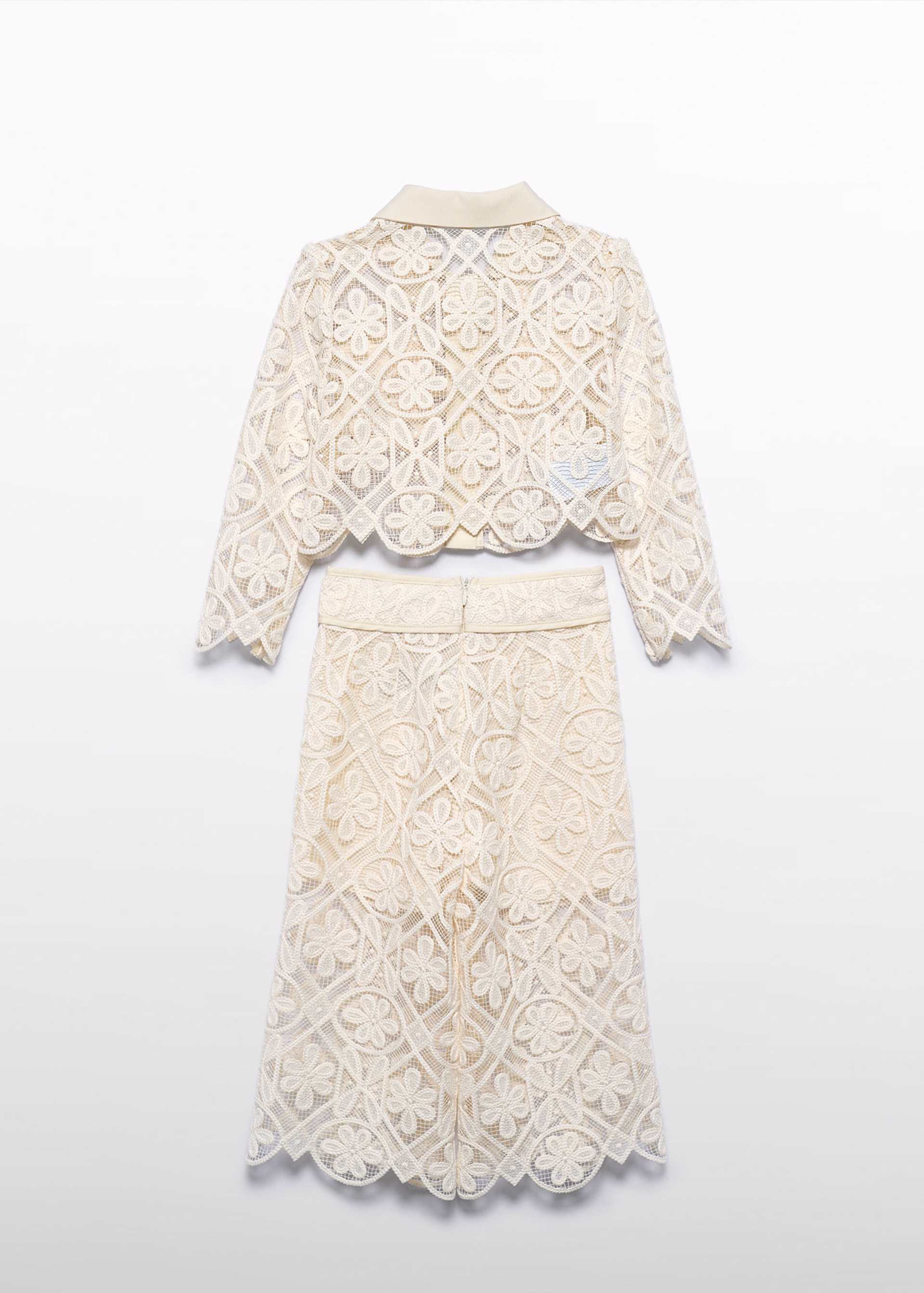 Girl Guipure Culotte Pants and Blazer Set