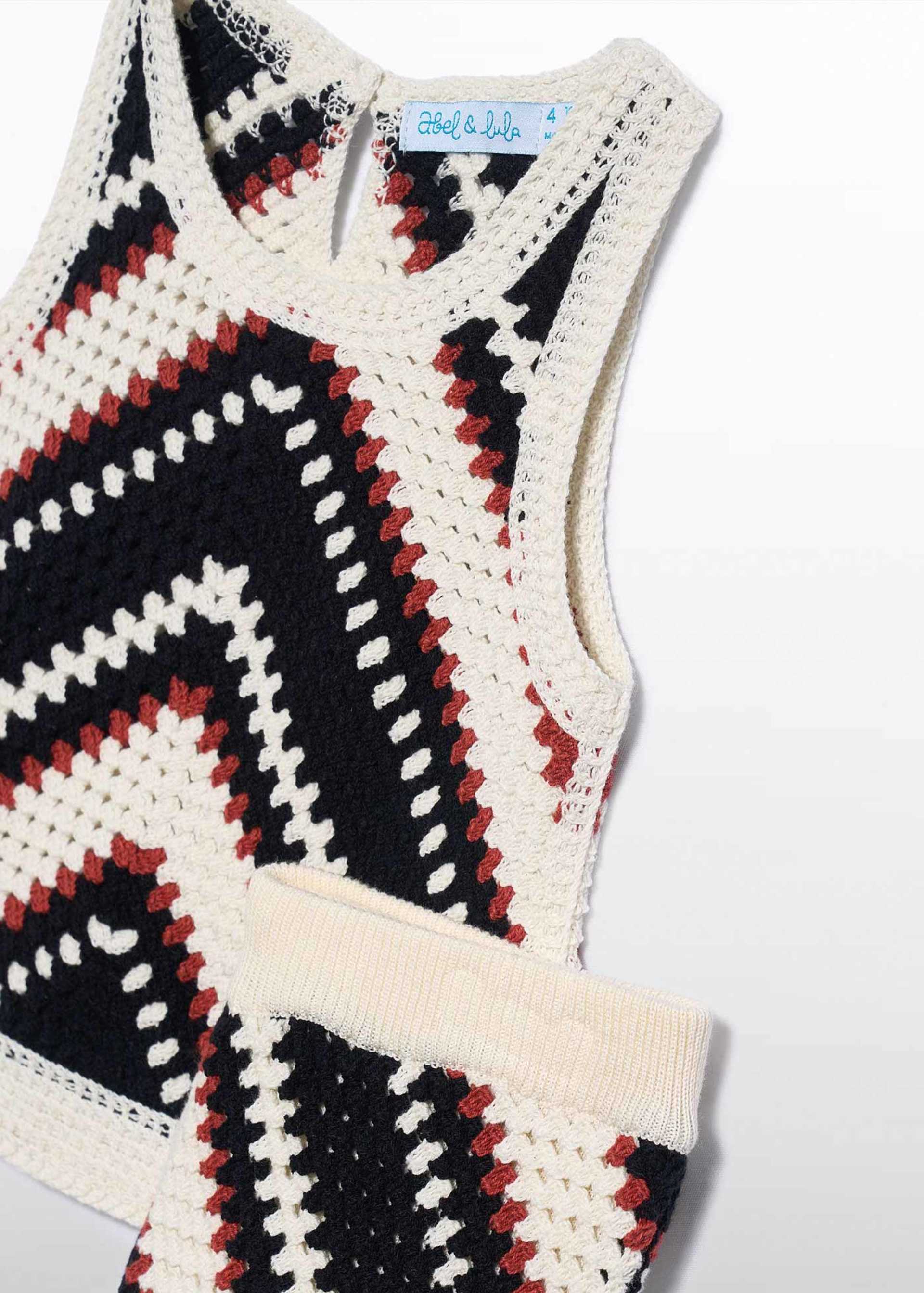 Komplet z długimi spodniami crochet dla dziewczynki