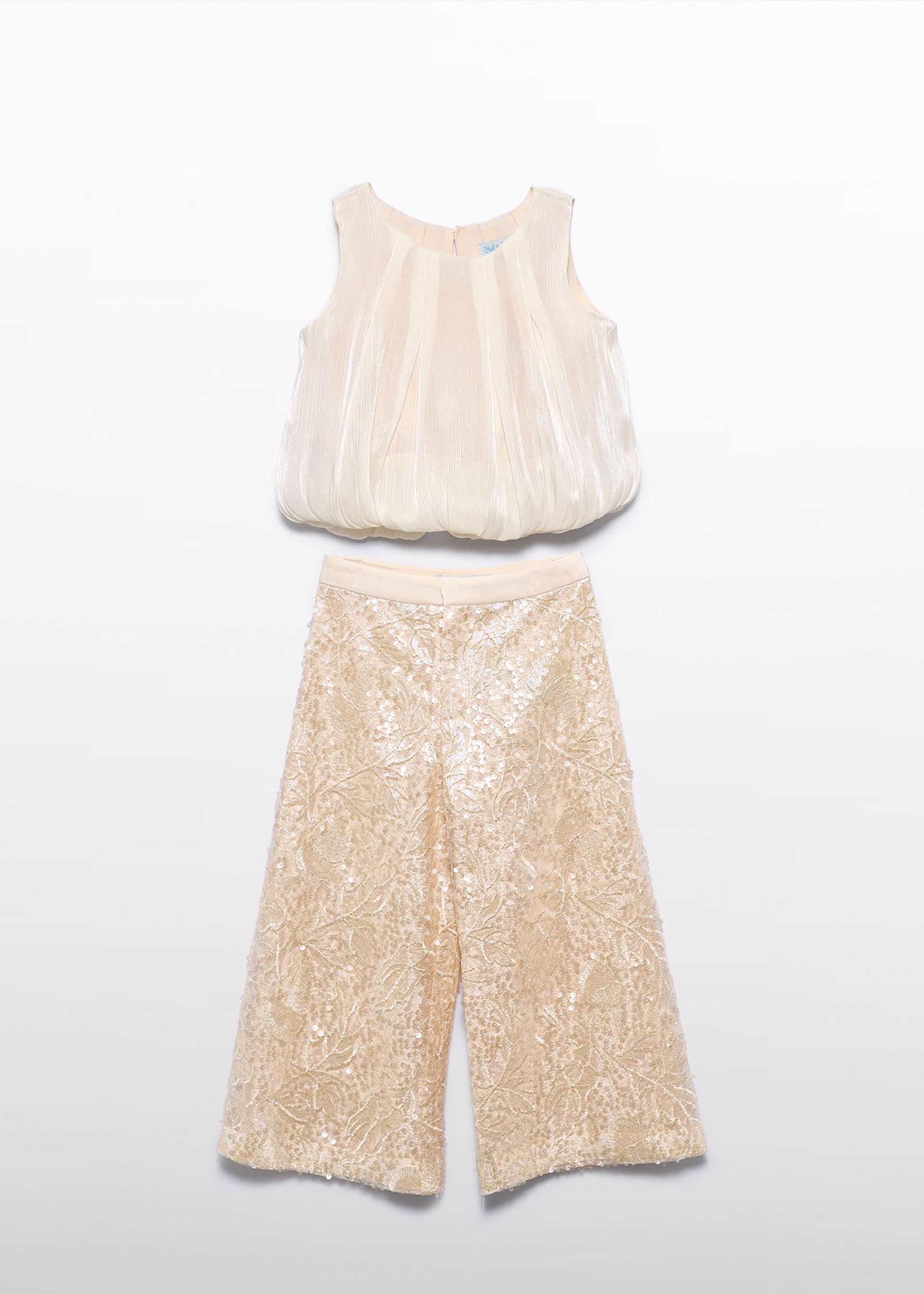 Girls' sequinned trouser set