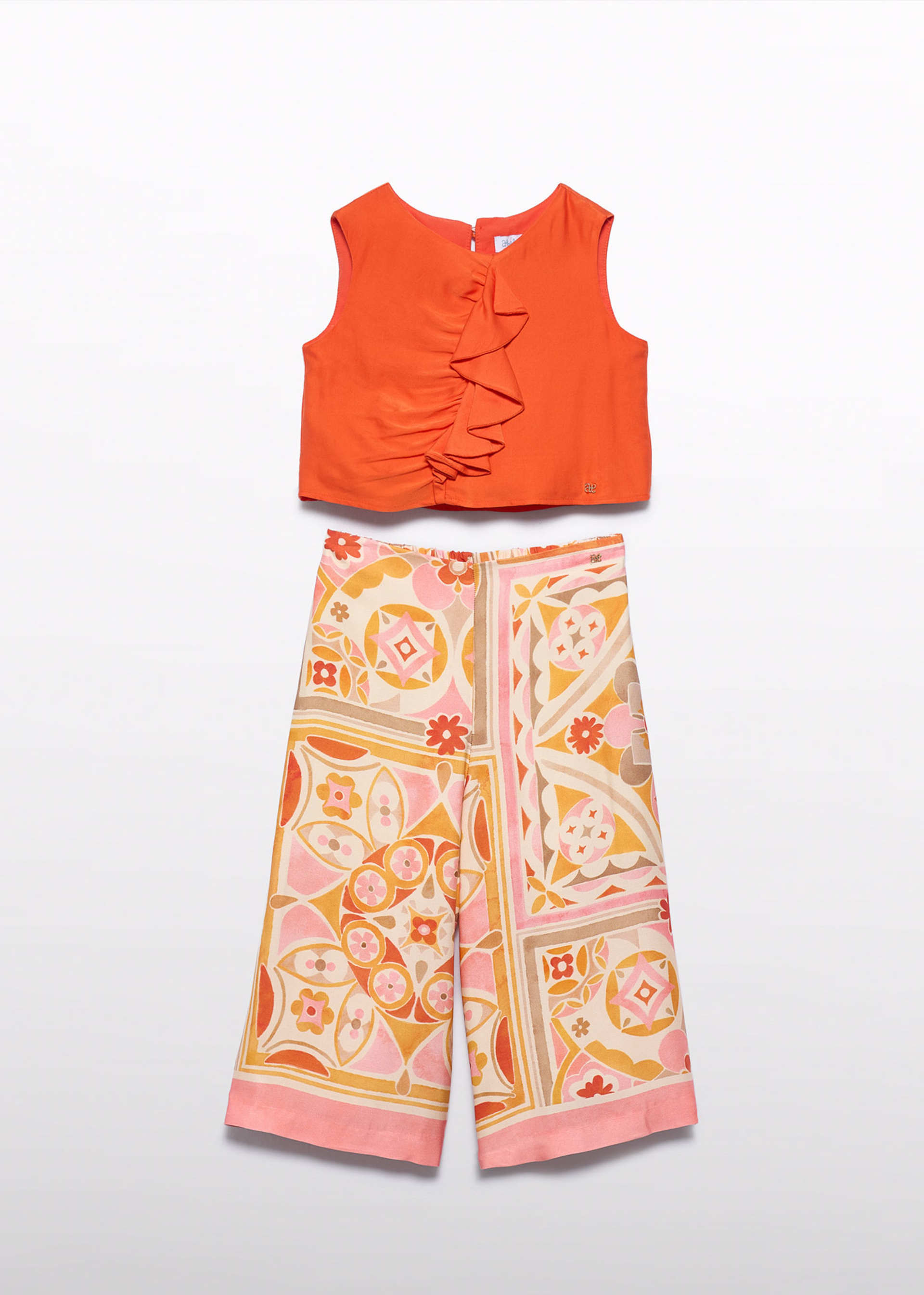 Girls' printed culottes set