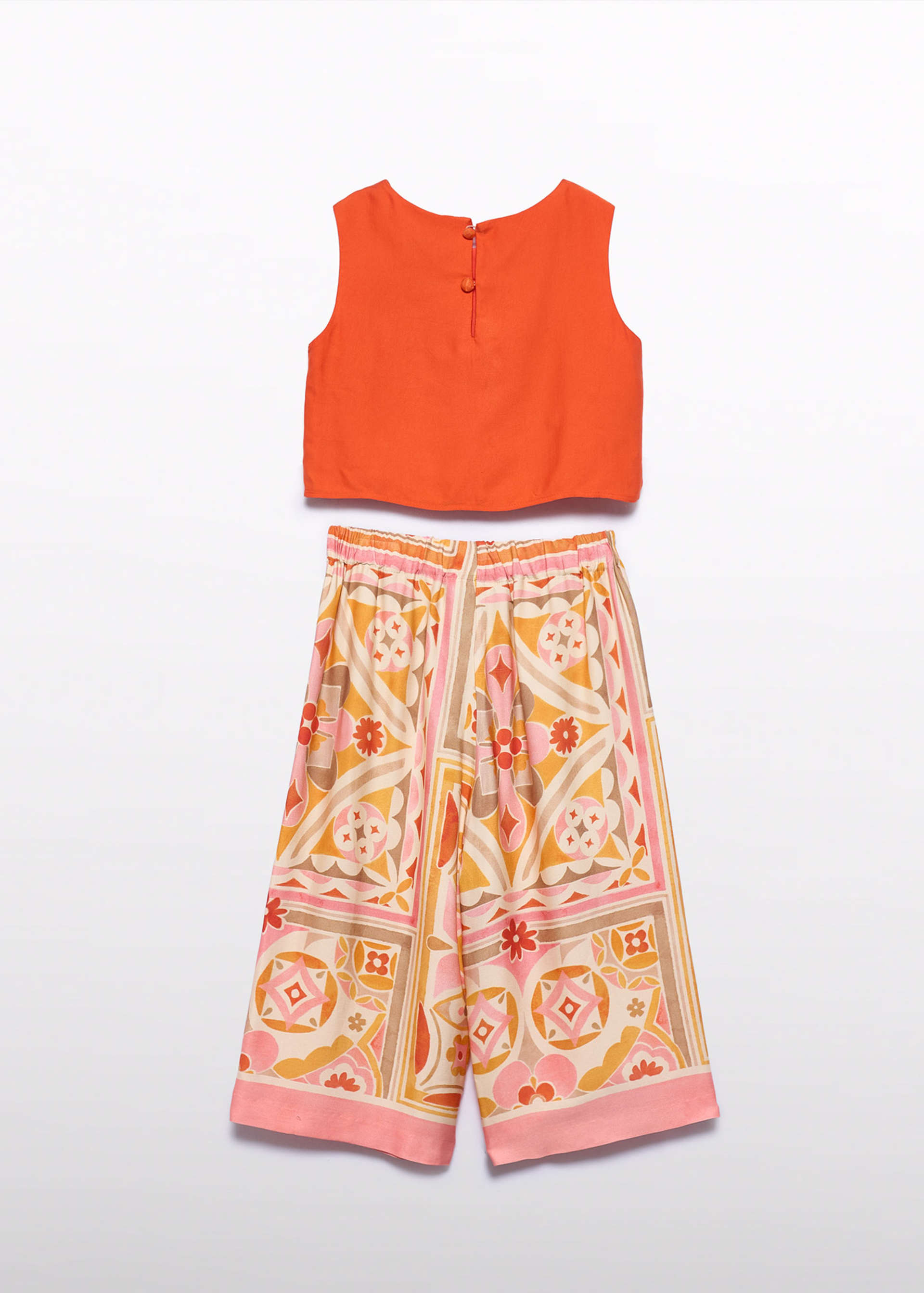 Girls' printed culottes set