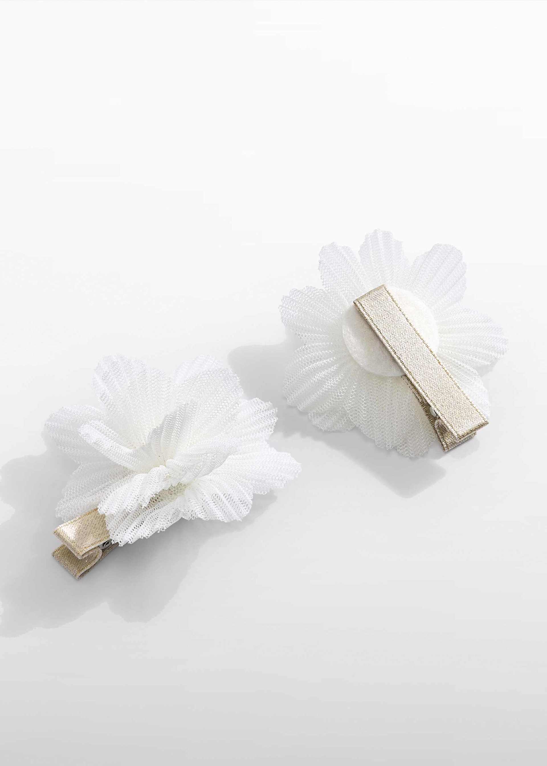 Set pinzas flor tul plisado niña