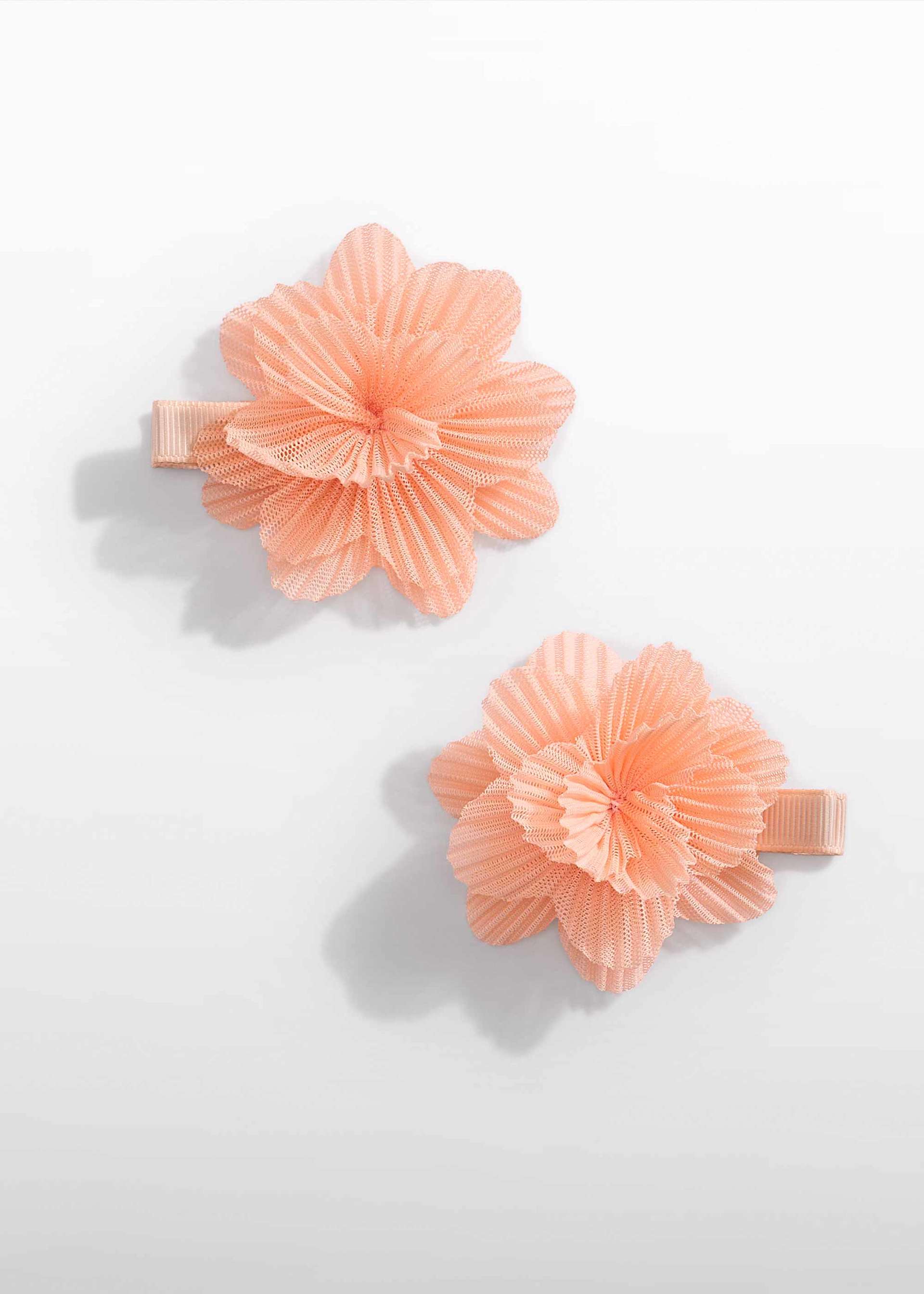 Ensemble de pinces à fleurs en tulle plissé fille