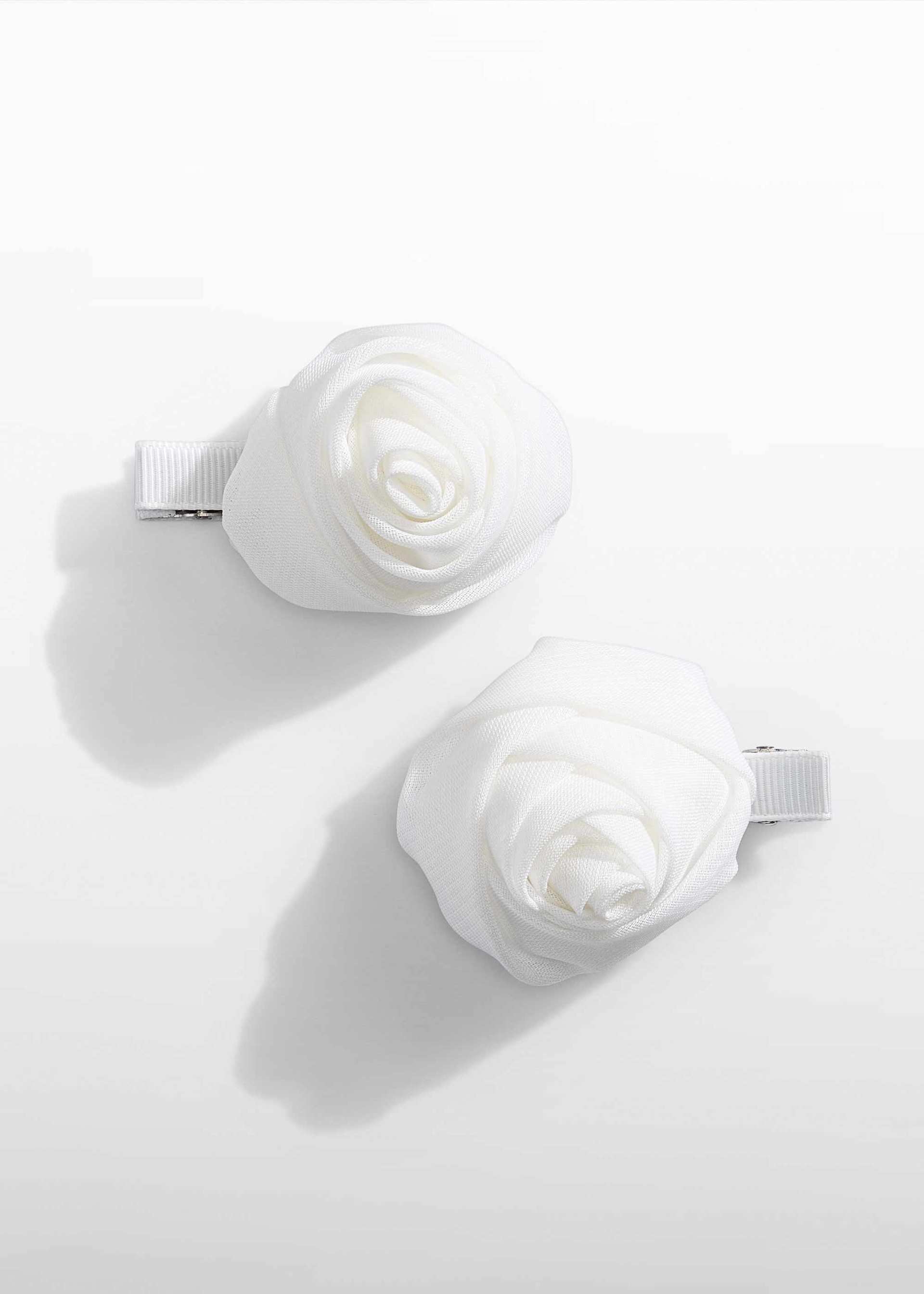 Set of flower gauze hair clips for girls