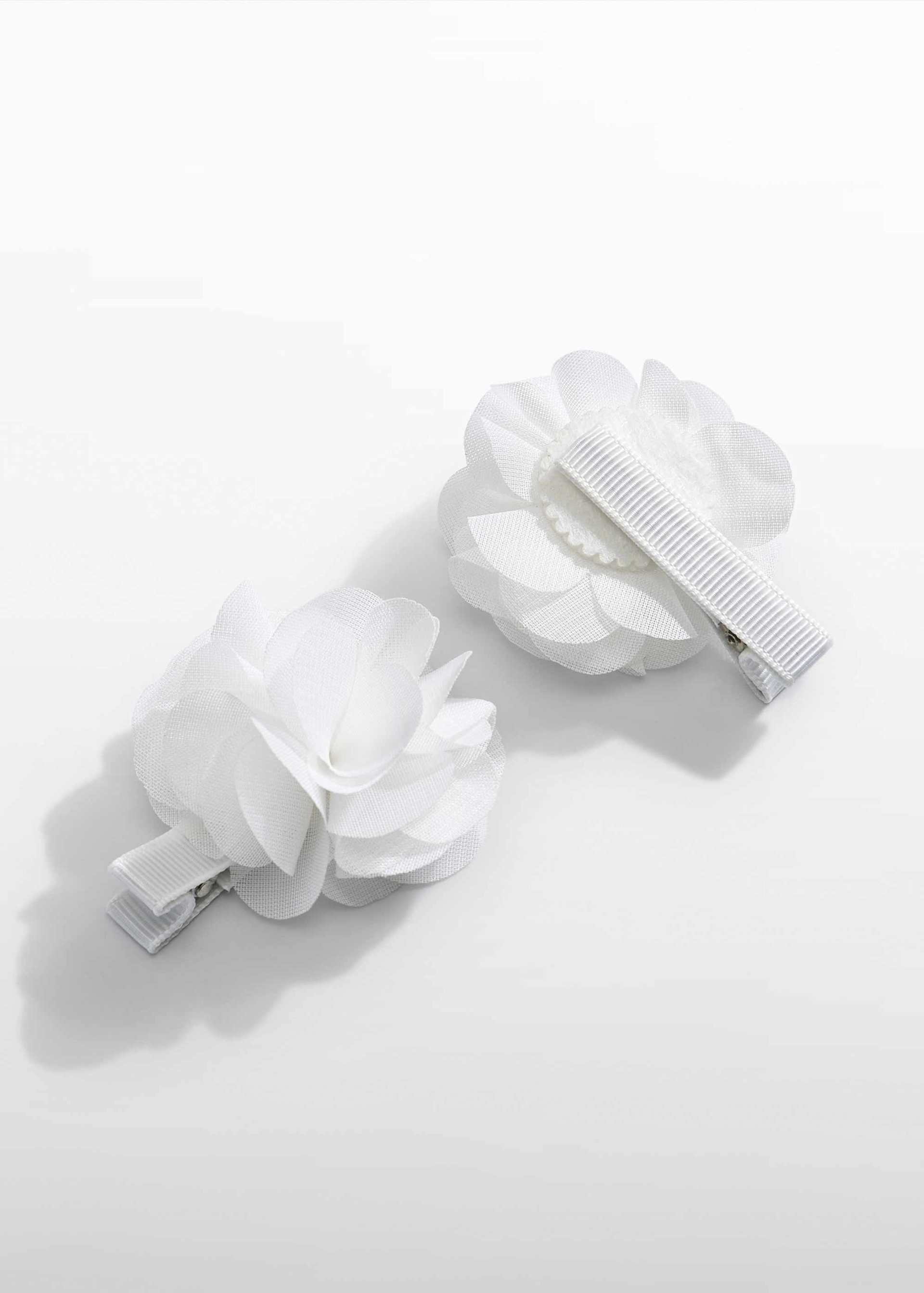 Set of flower gauze hair clips for girls