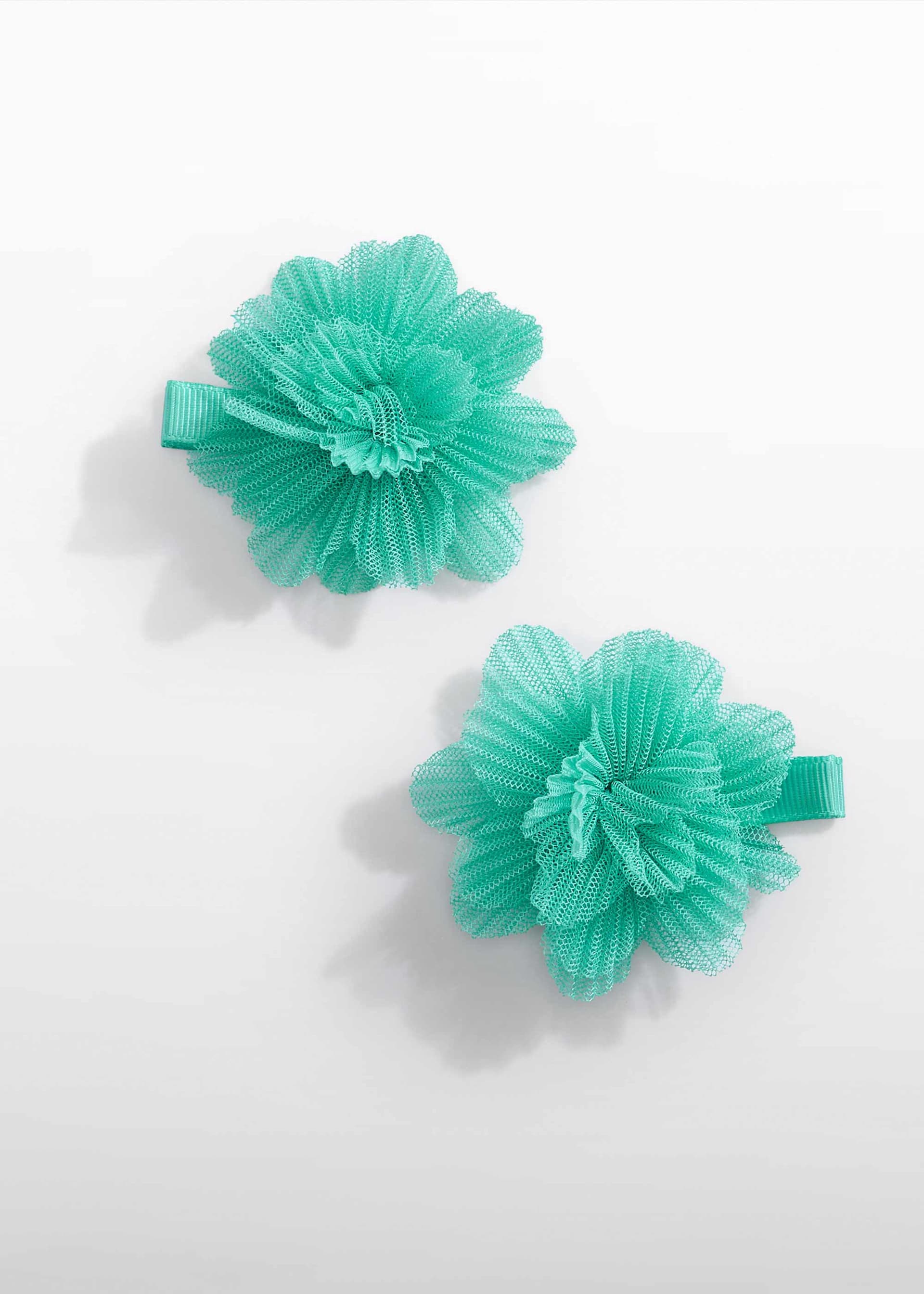 Ensemble de pinces à fleurs en tulle plissé fille