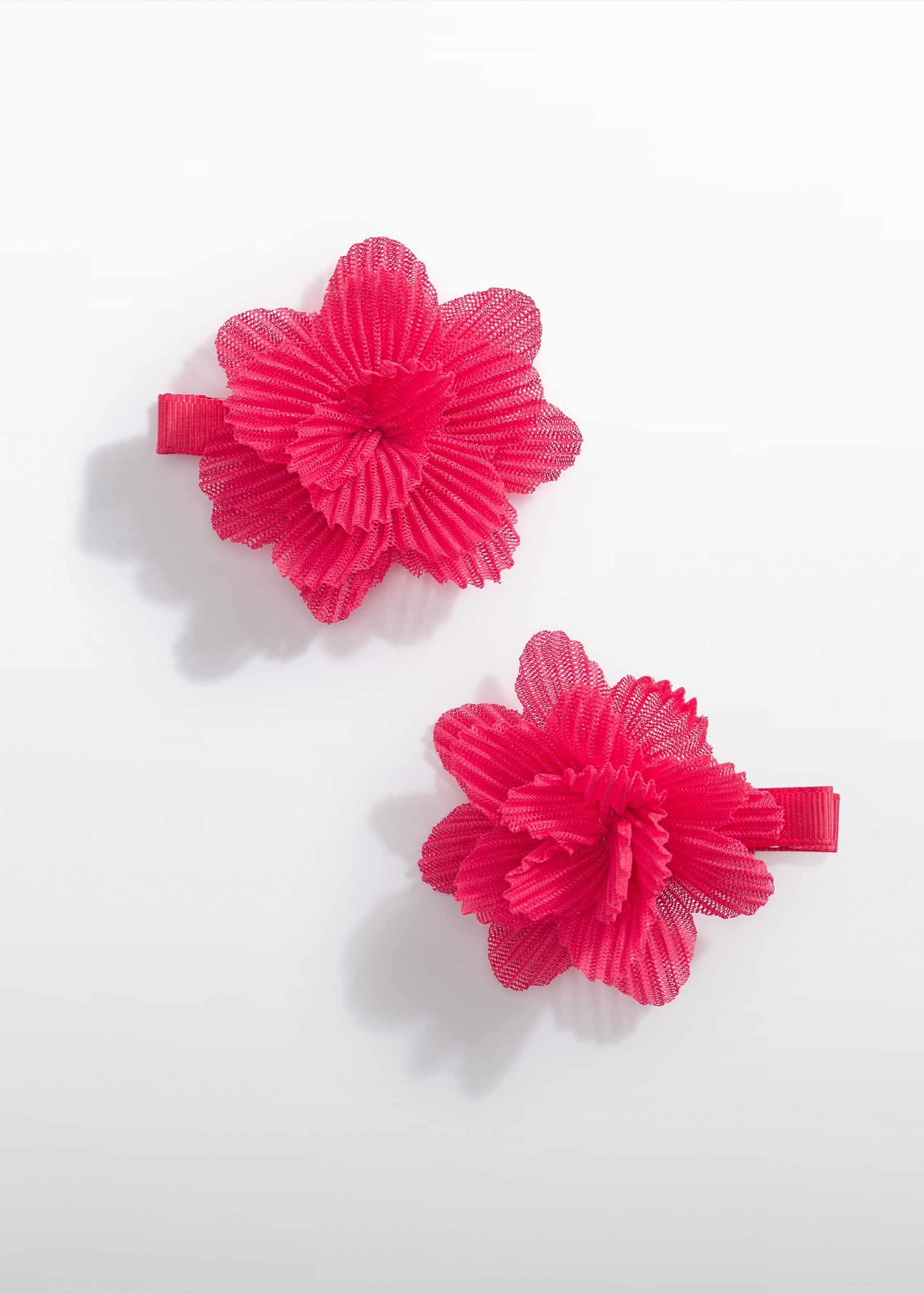 Set pinzas flor tul plisado niña