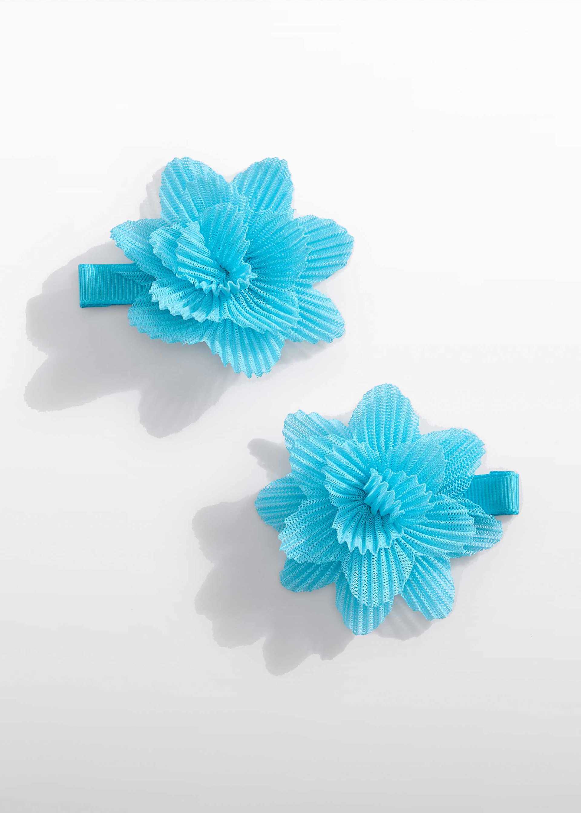 Set fermagli fiore tulle plissettato bambina