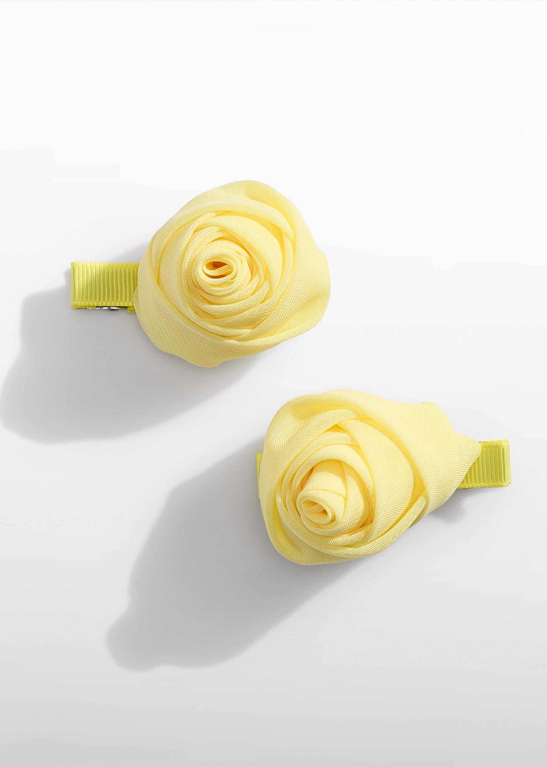 Set of flower gauze hair clips for girls