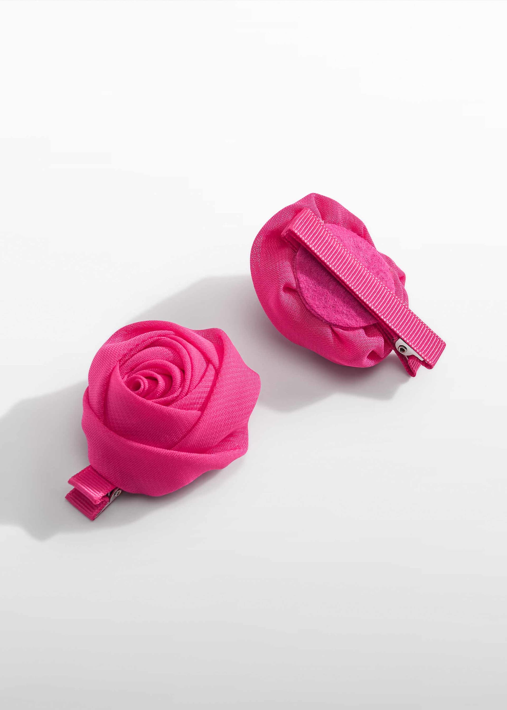 Set of flower gauze hair clips for girls