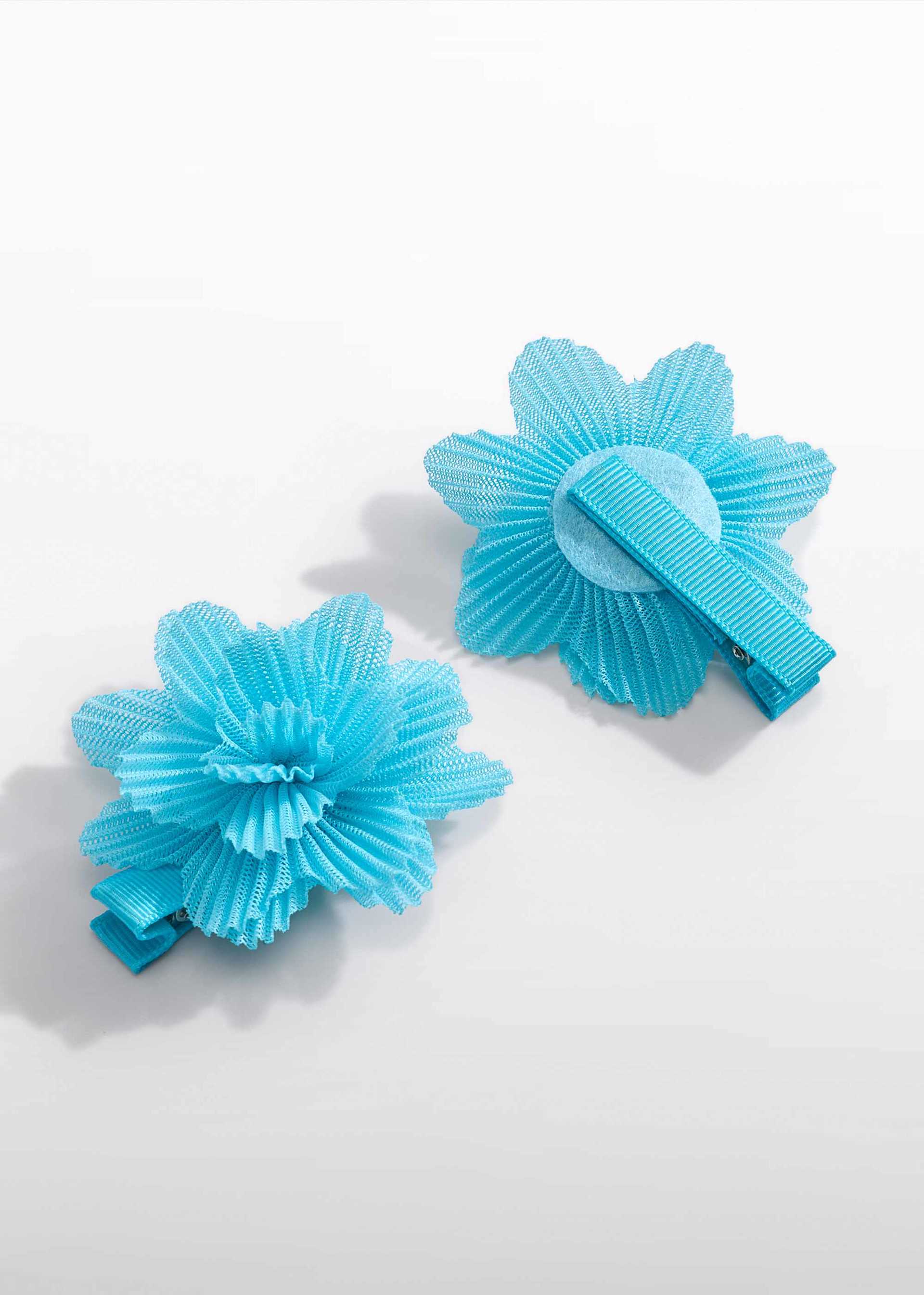 Set fermagli fiore tulle plissettato bambina