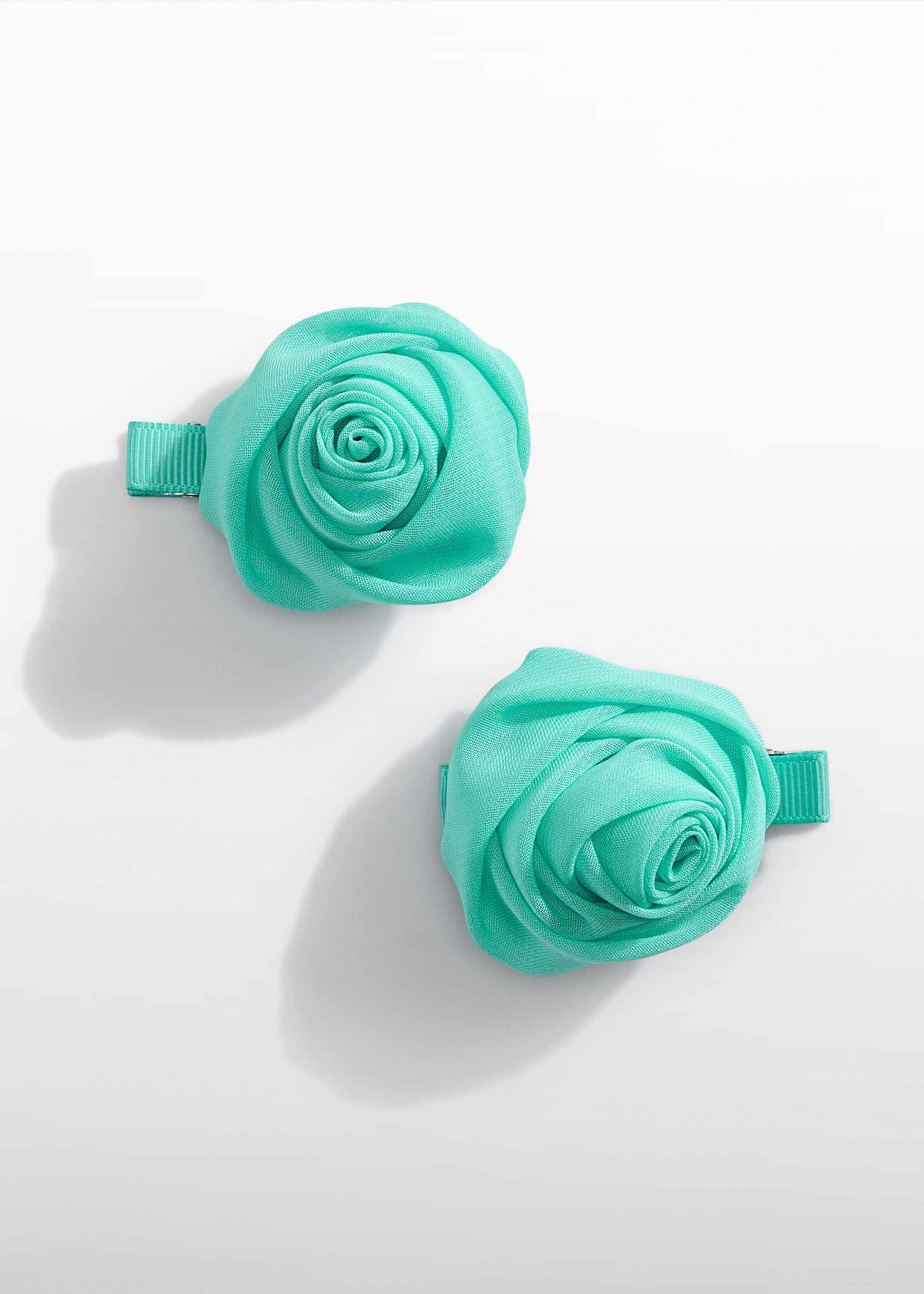 Set of flower gauze hair clips for girls