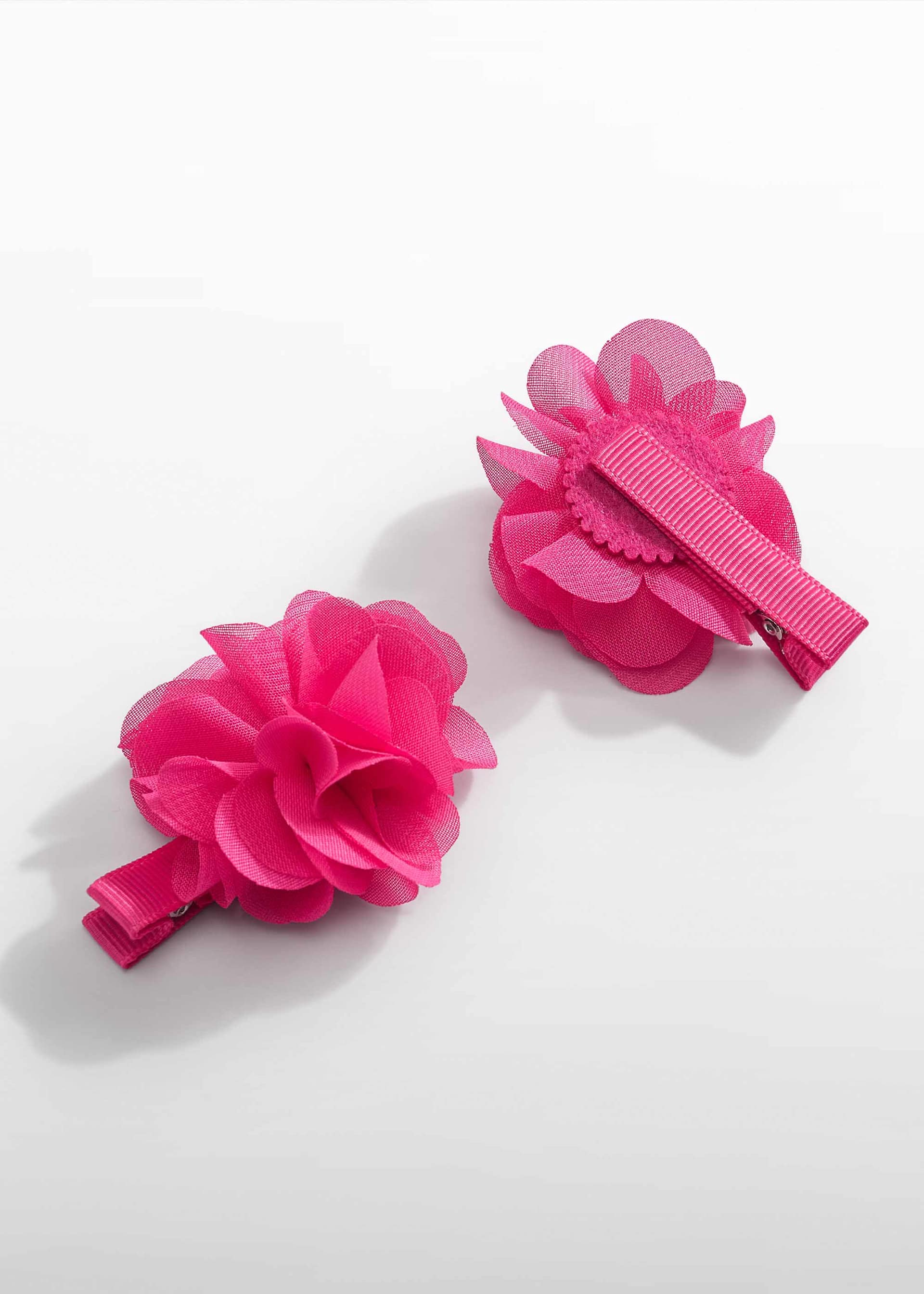 Set of flower gauze hair clips for girls
