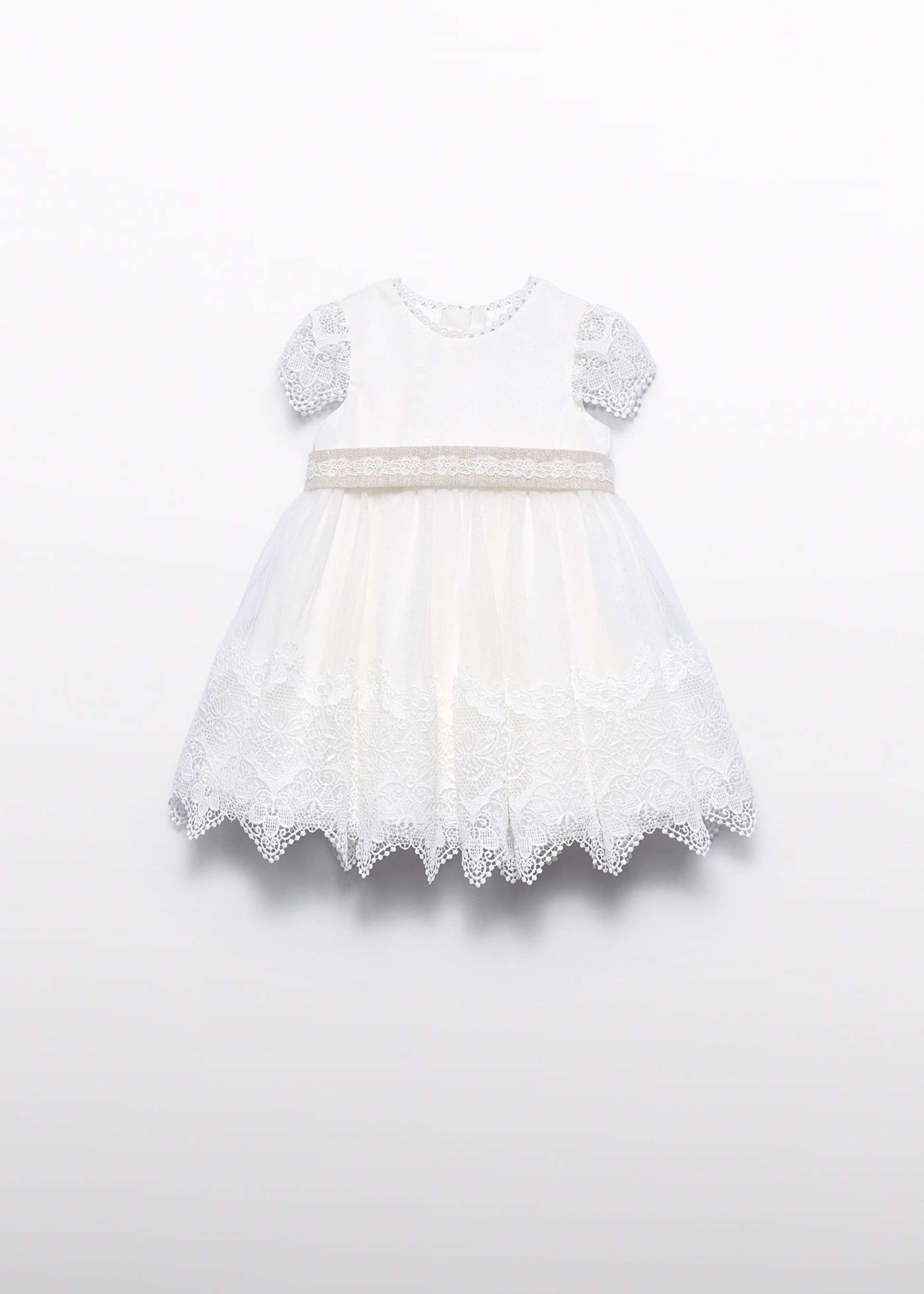 Embroidered guipure tulle baby dress