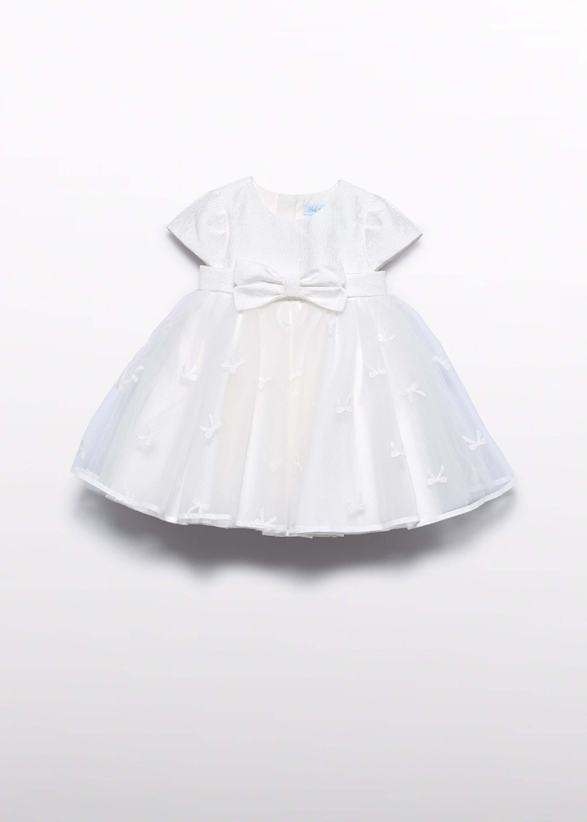 Robe en tulle brodée avec nœud bébé