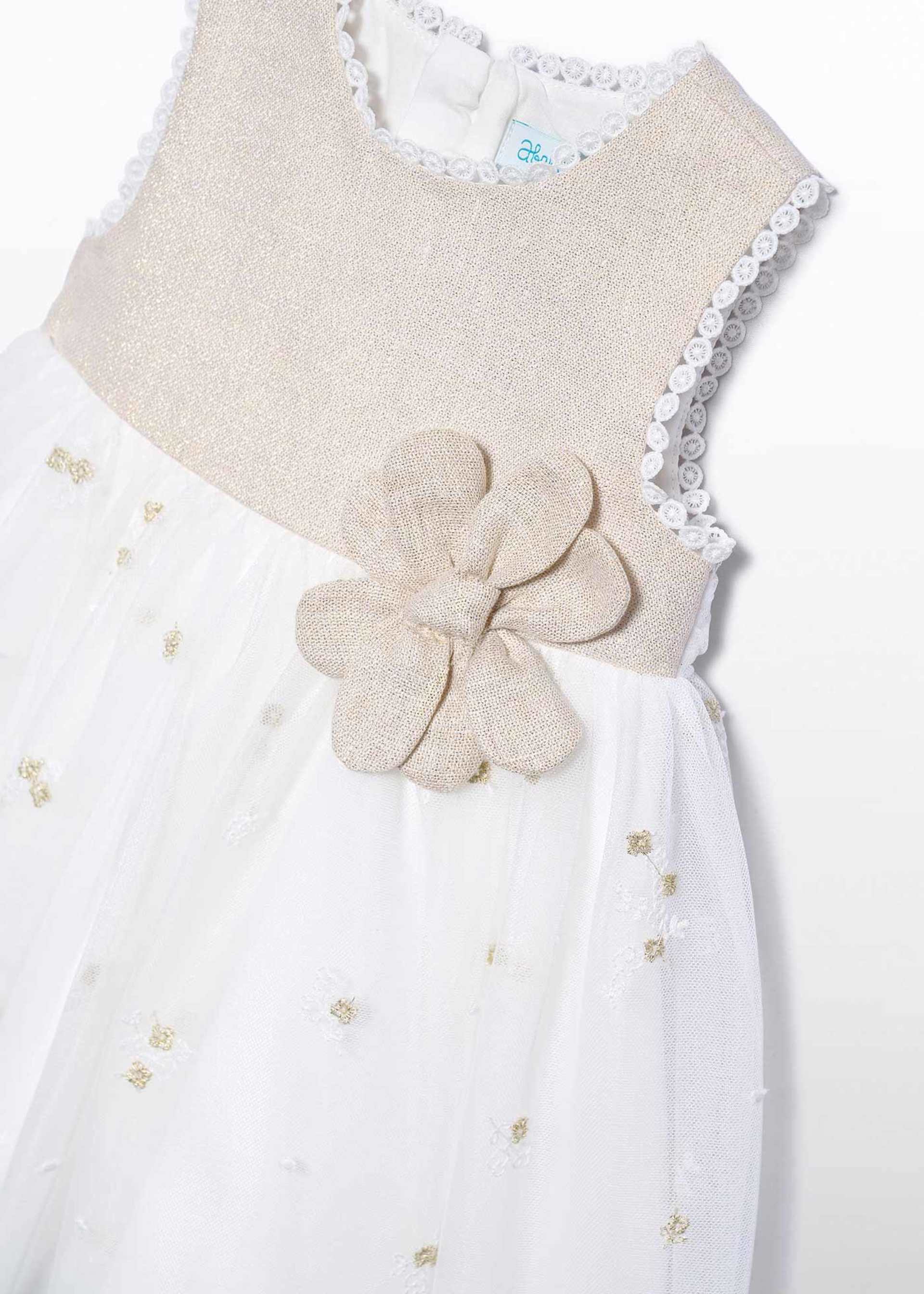 Vestido linho combinado bebé