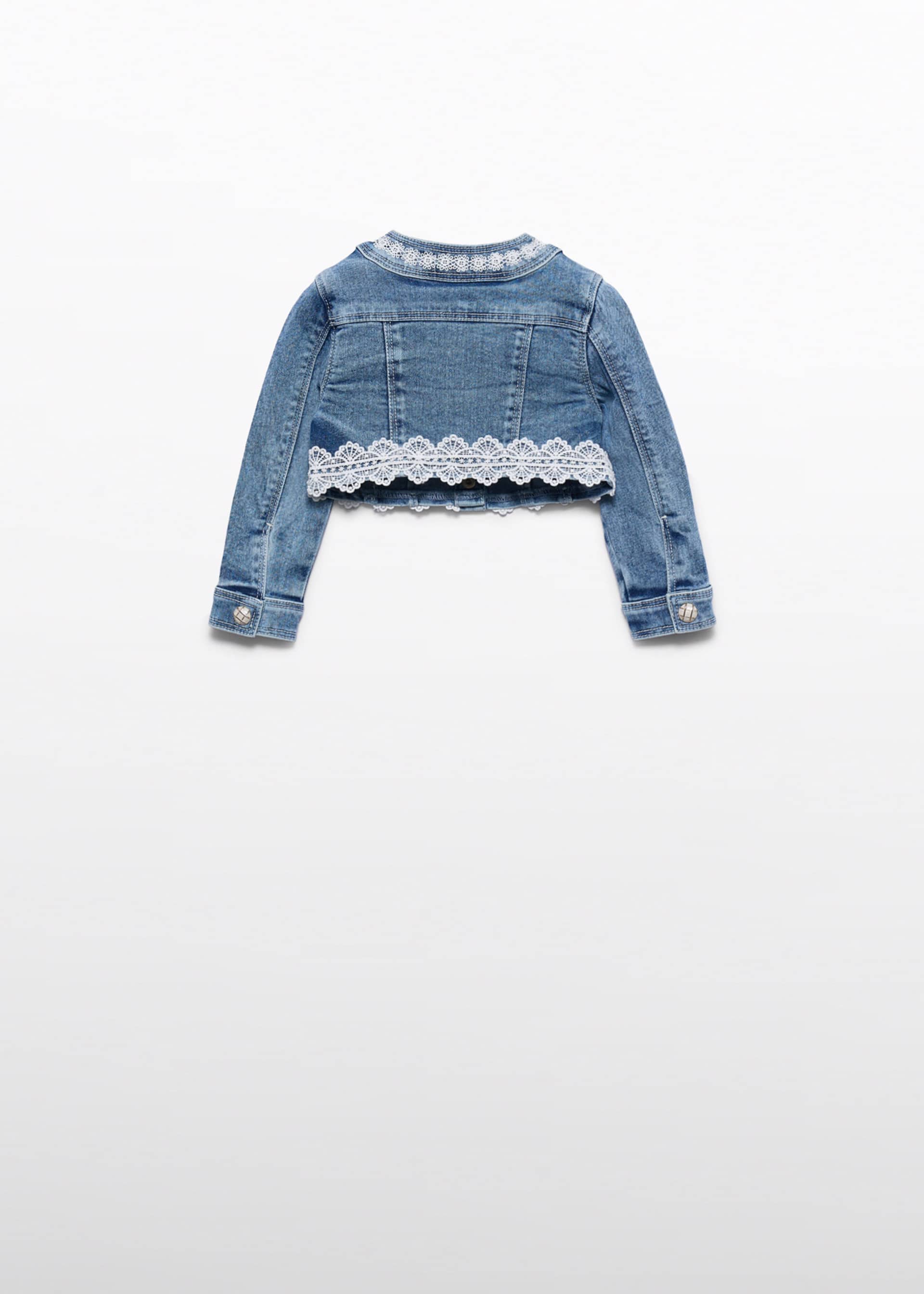 Giacca denim guipur bambina