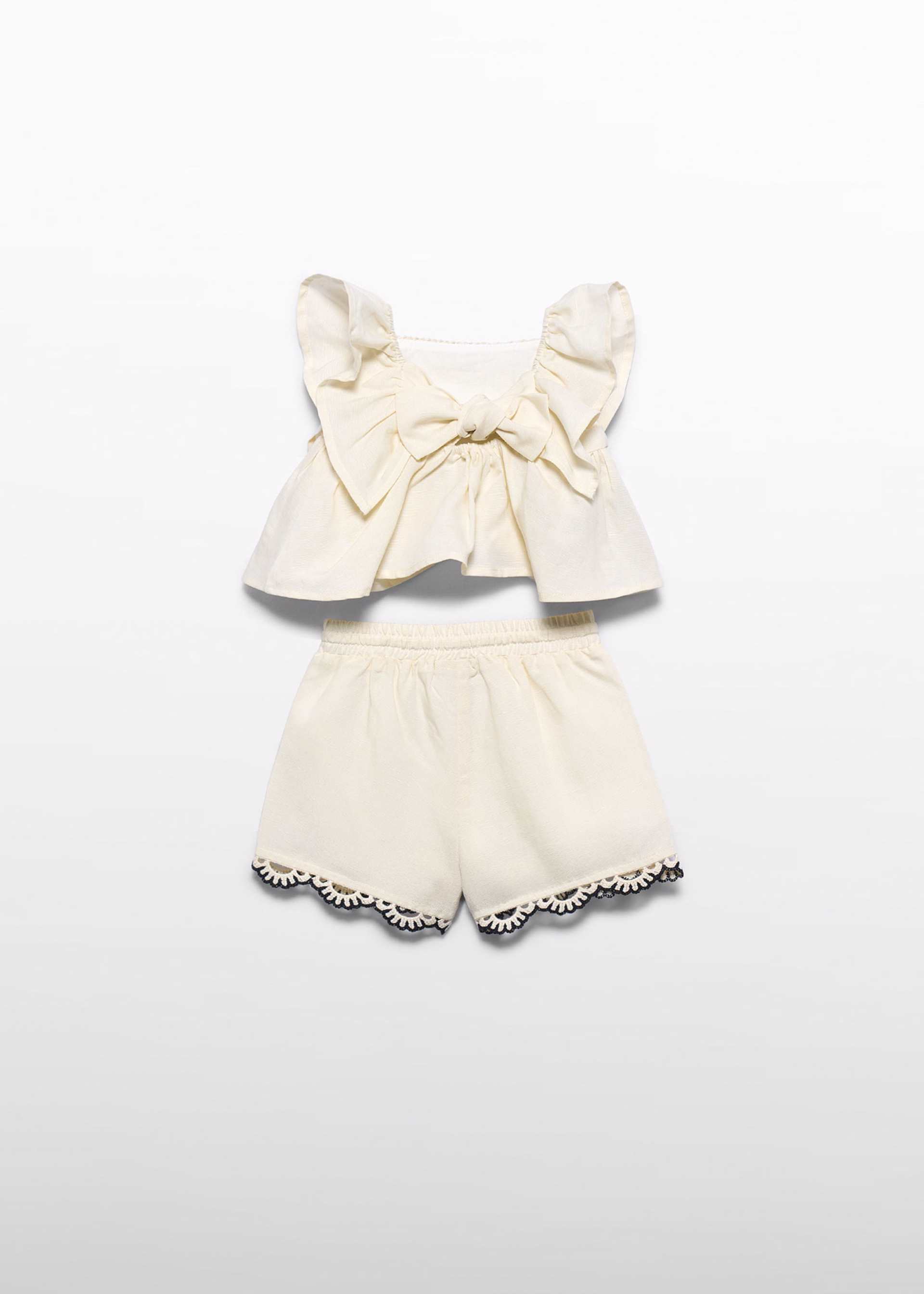 Ensemble bermuda avec applications crochet fille