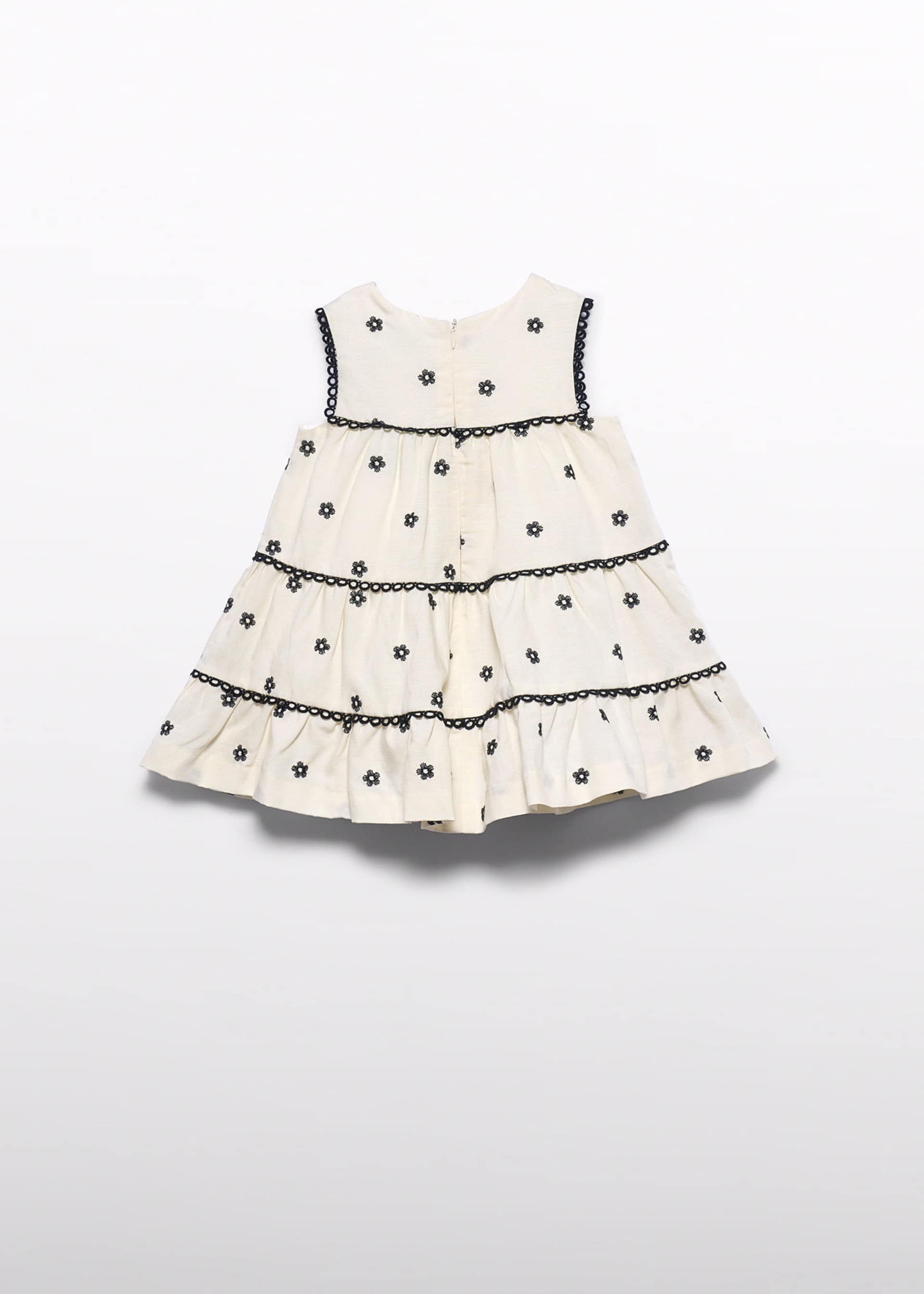 Vestido bordado flores bebé
