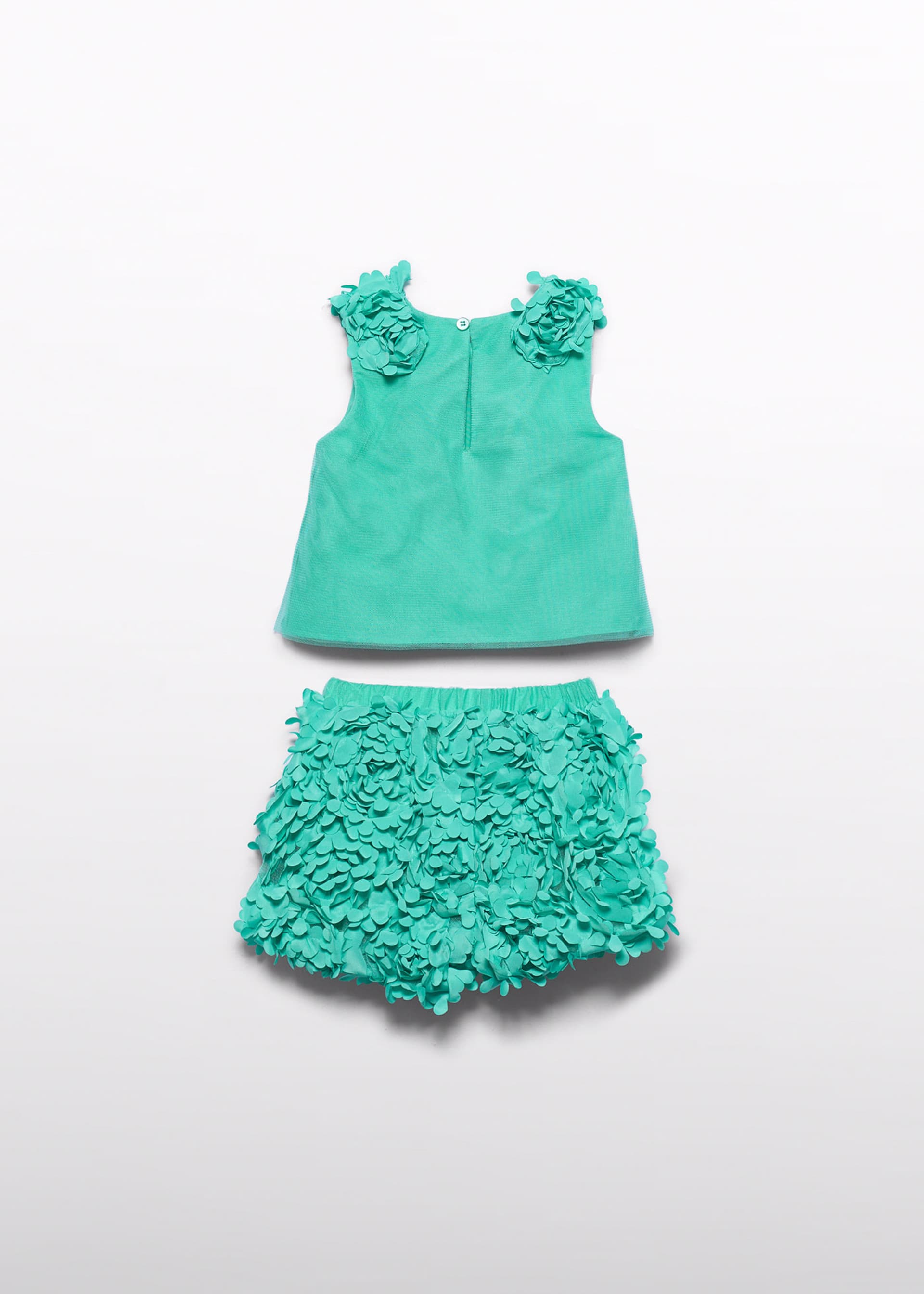 Ensemble bermuda fleurs 3D fille