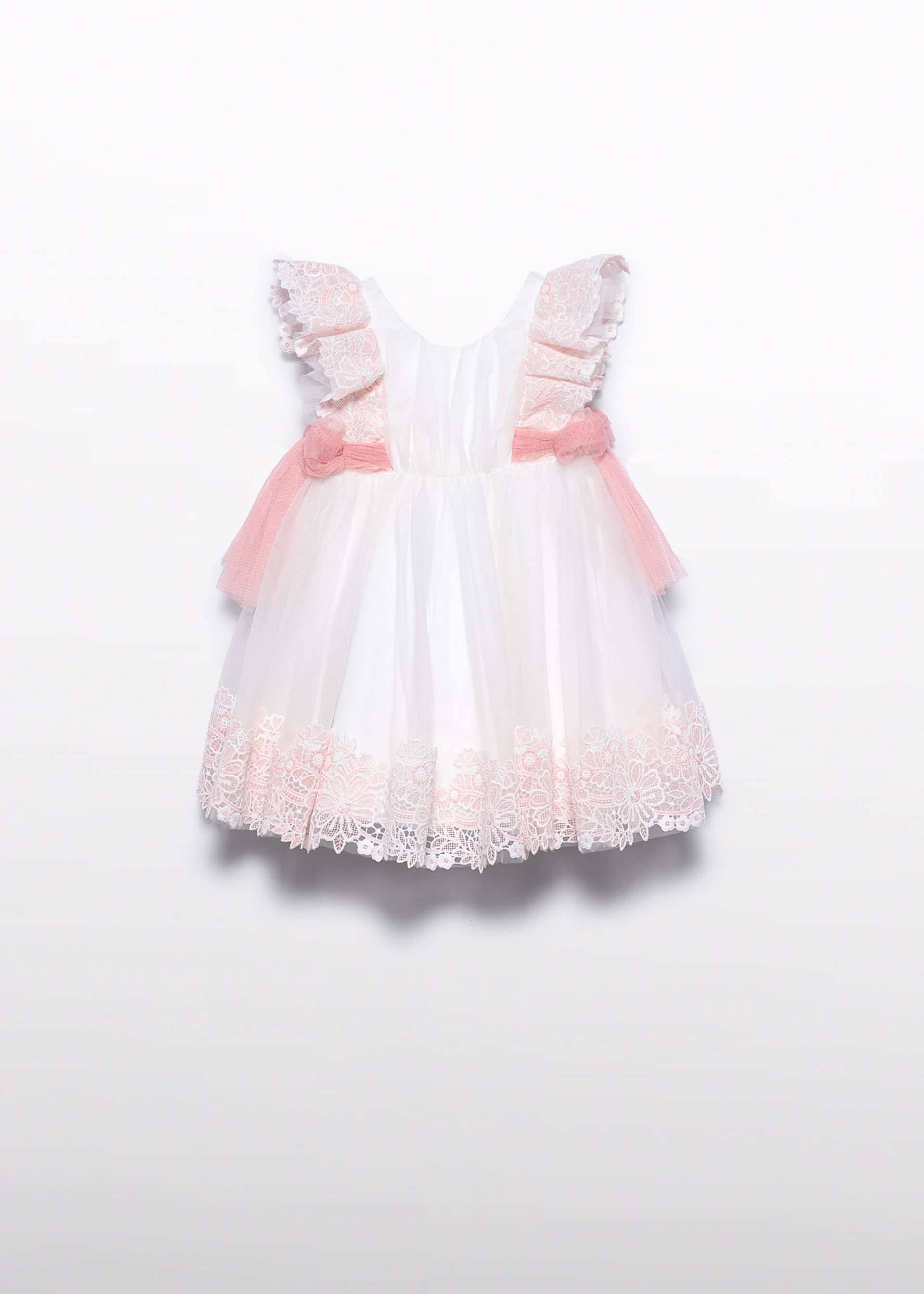 Embroidered guipure tulle baby dress