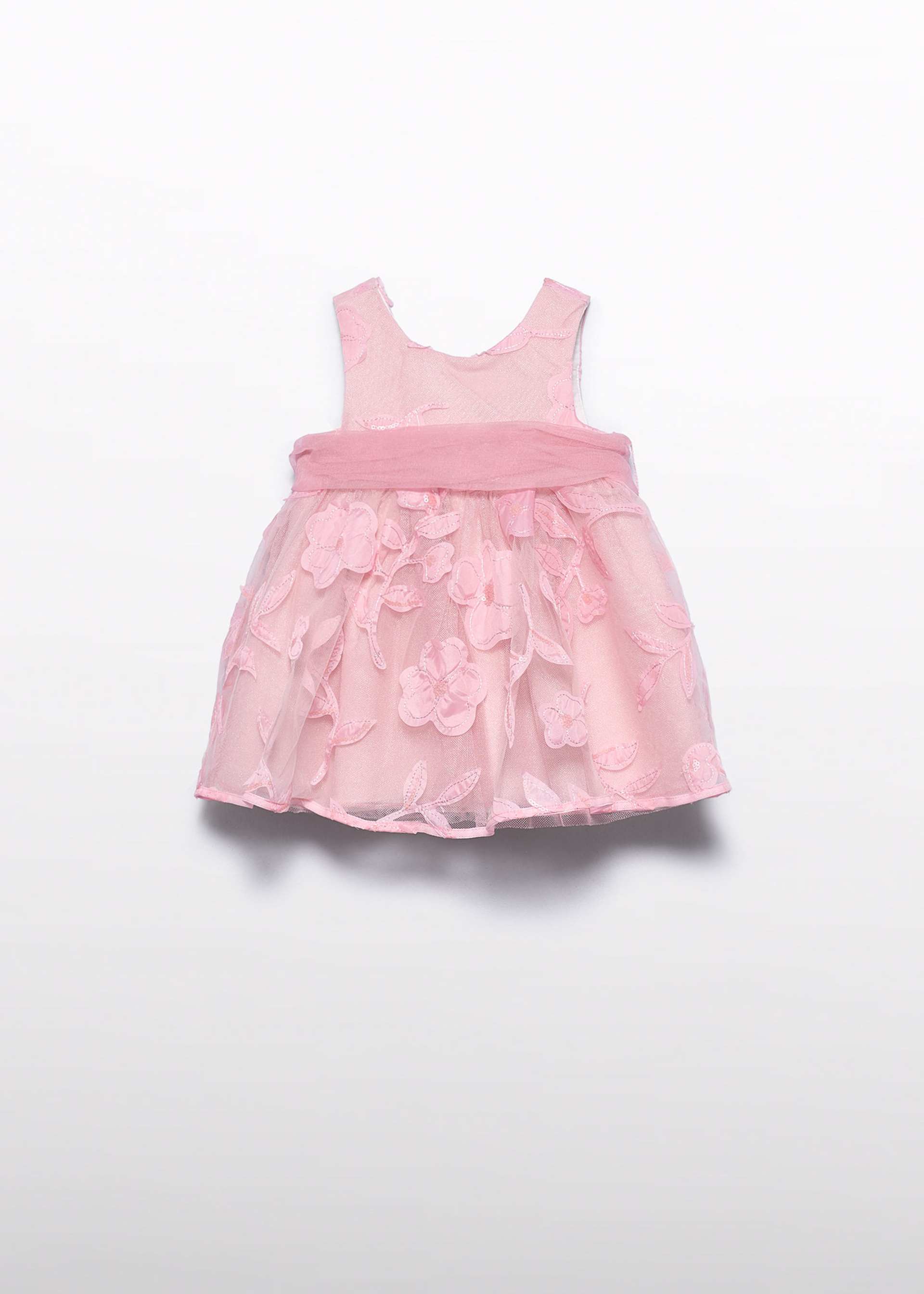 Baby dress with cut-out flowers