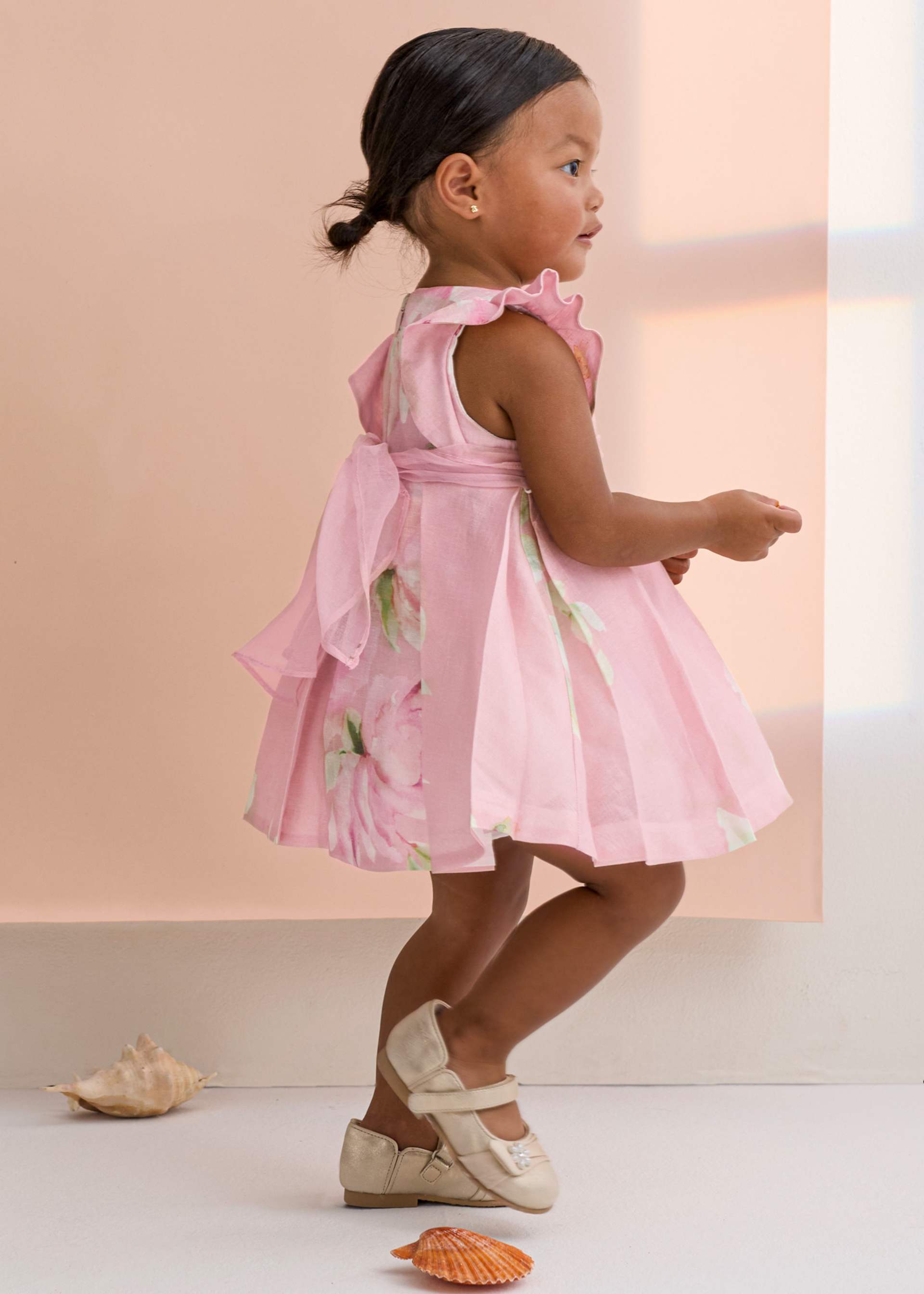 Robe en lin imprimée bébé