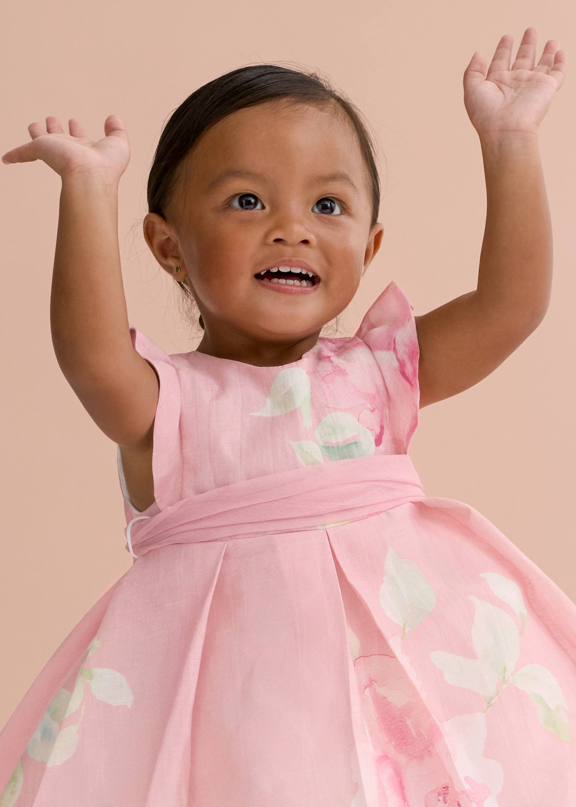 Robe en lin imprimée bébé