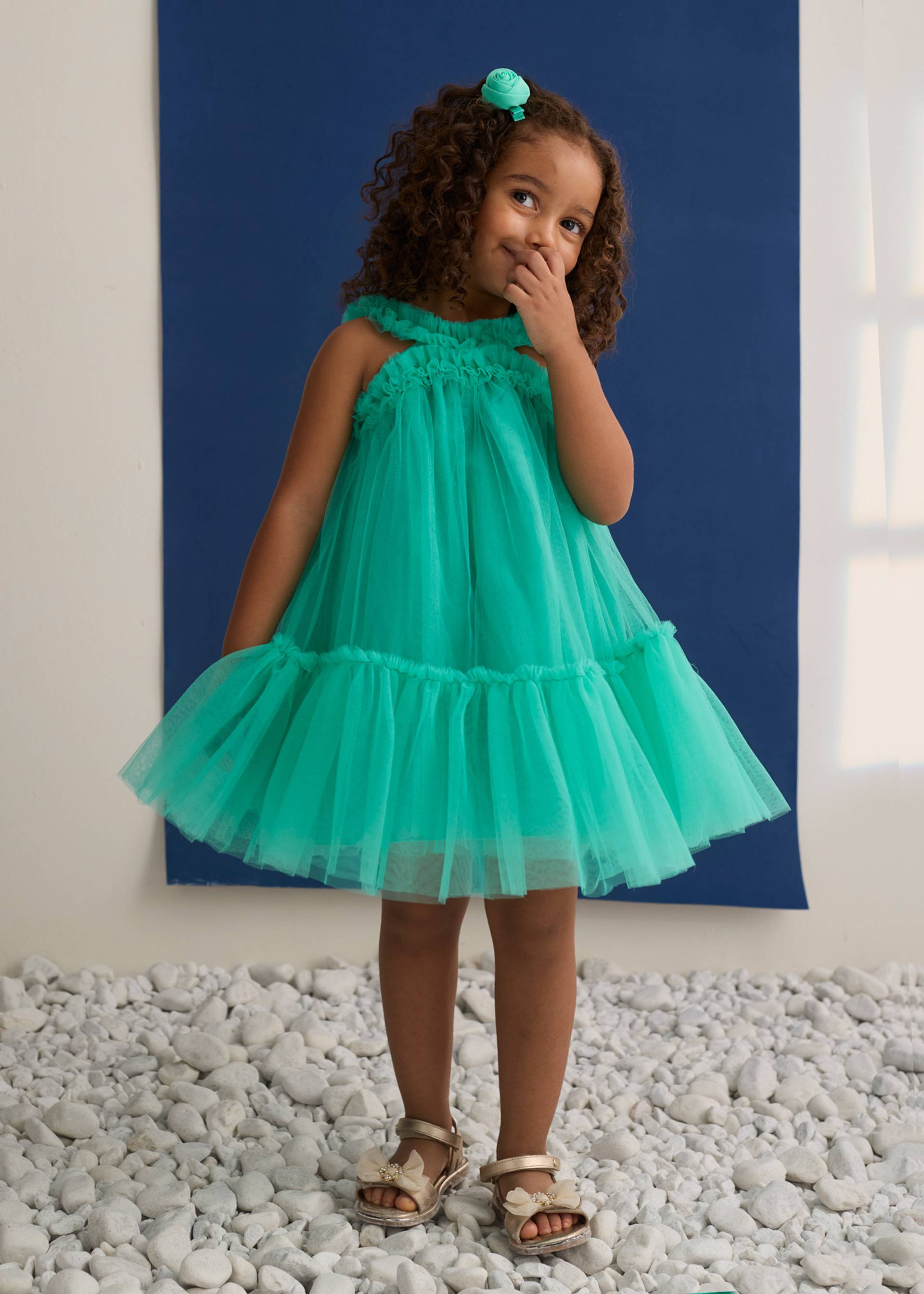 Girl Ruffled Tulle Dress