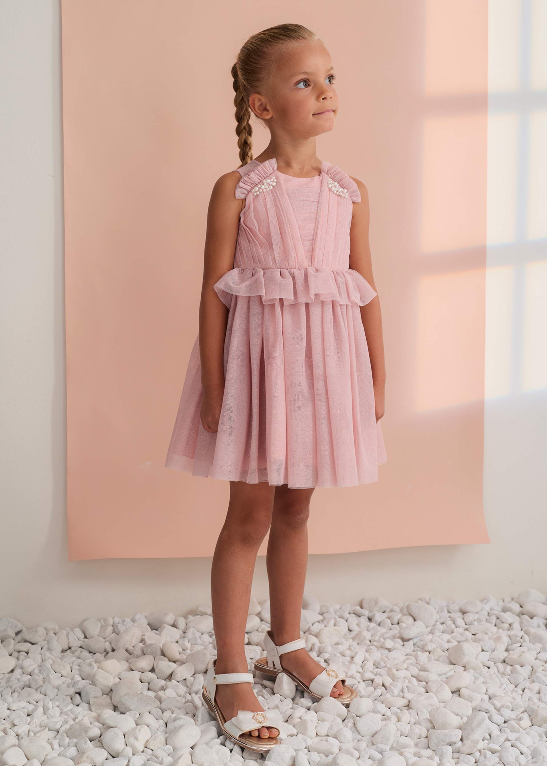 Vestido tule brilho menina