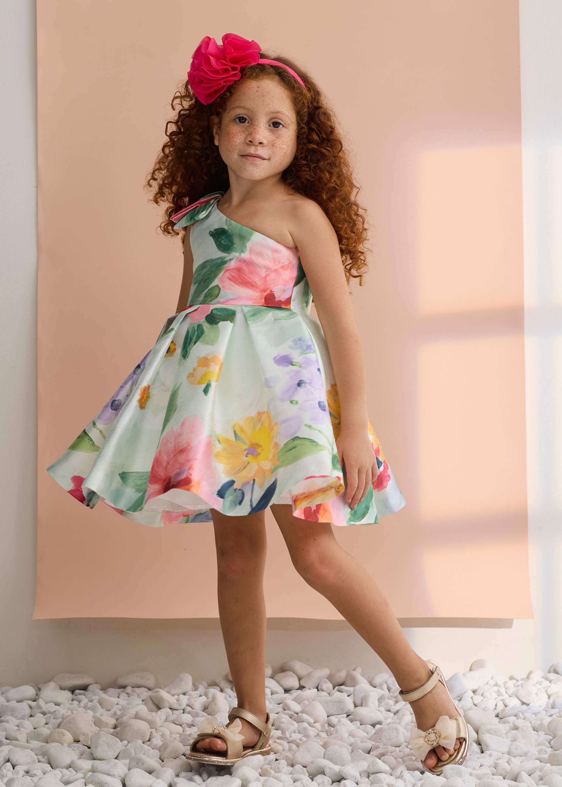 Girl Floral Mikado Dress