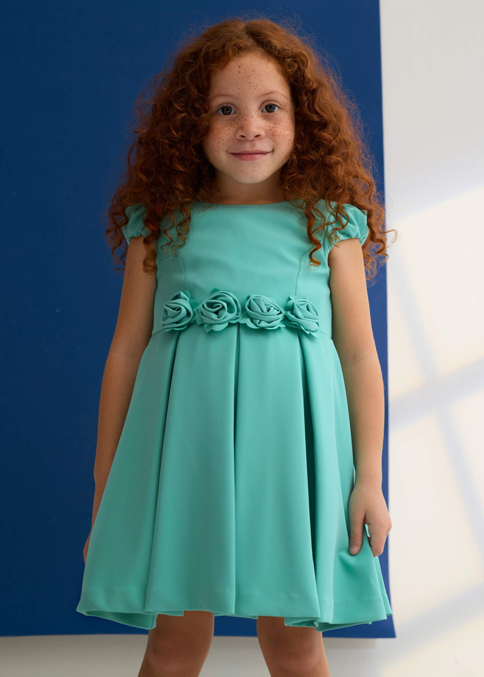 Girl Chiffon Dress with Flowers