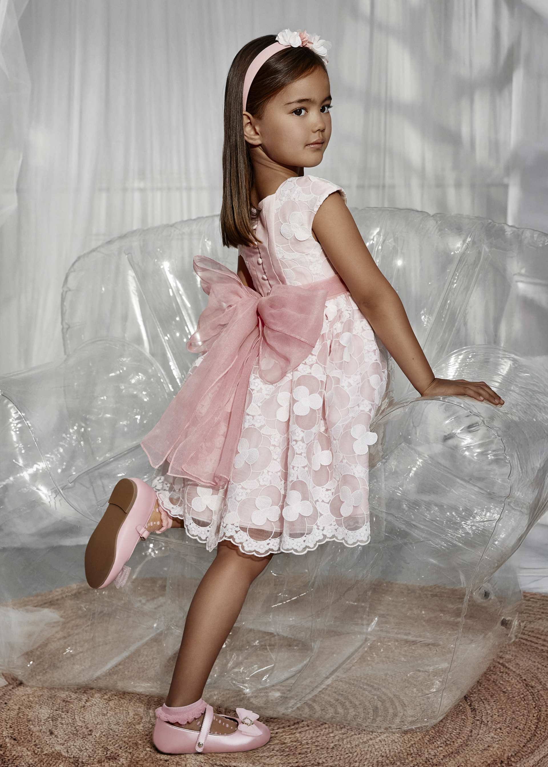 Abito organza ricamato bambina