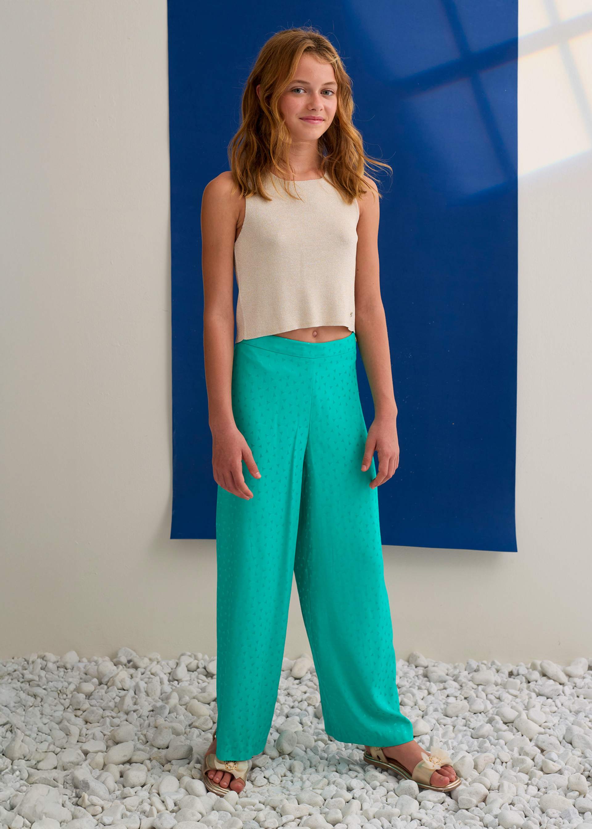 Top tricot brillo niña