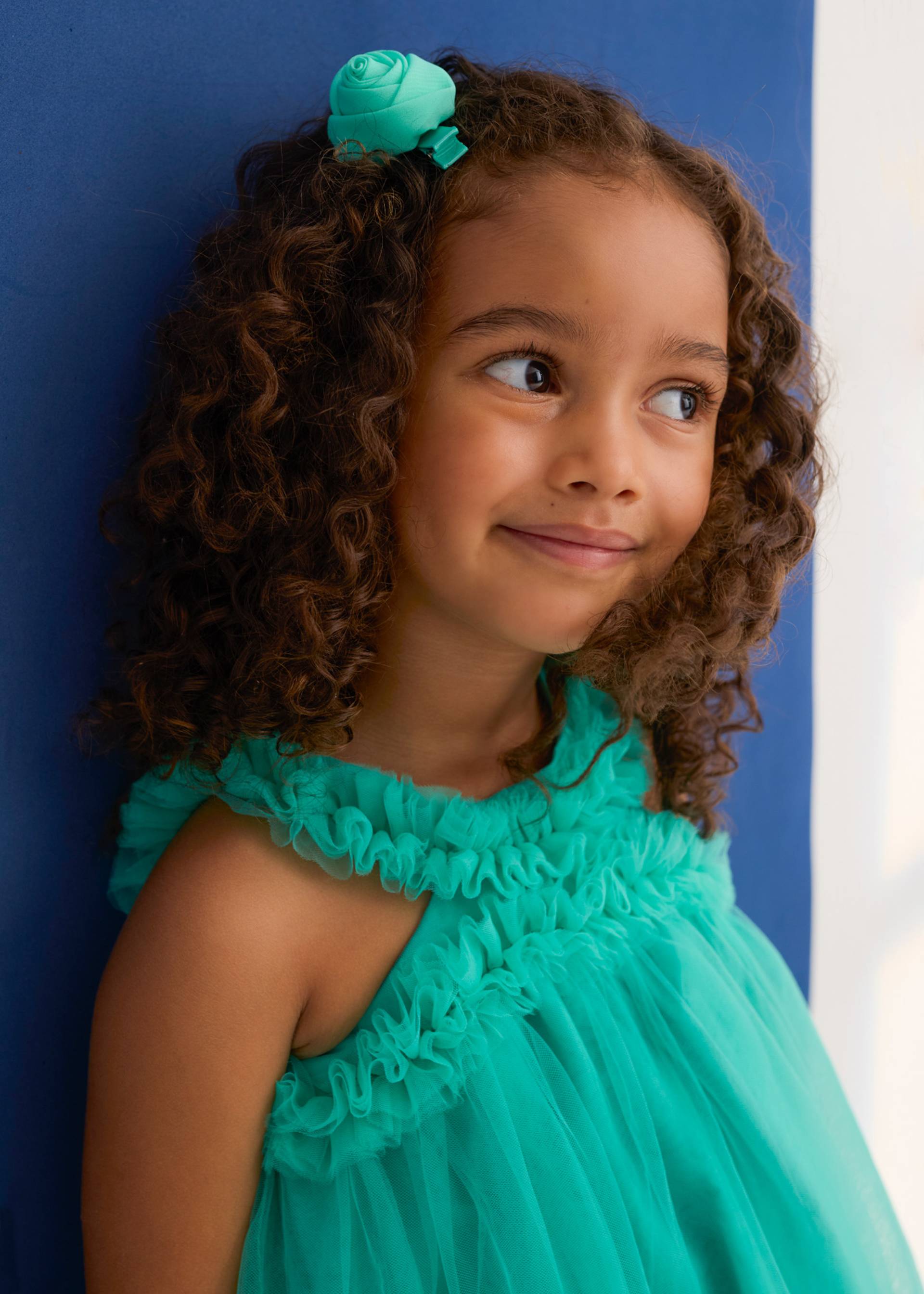 Girl's ruffled tulle dress