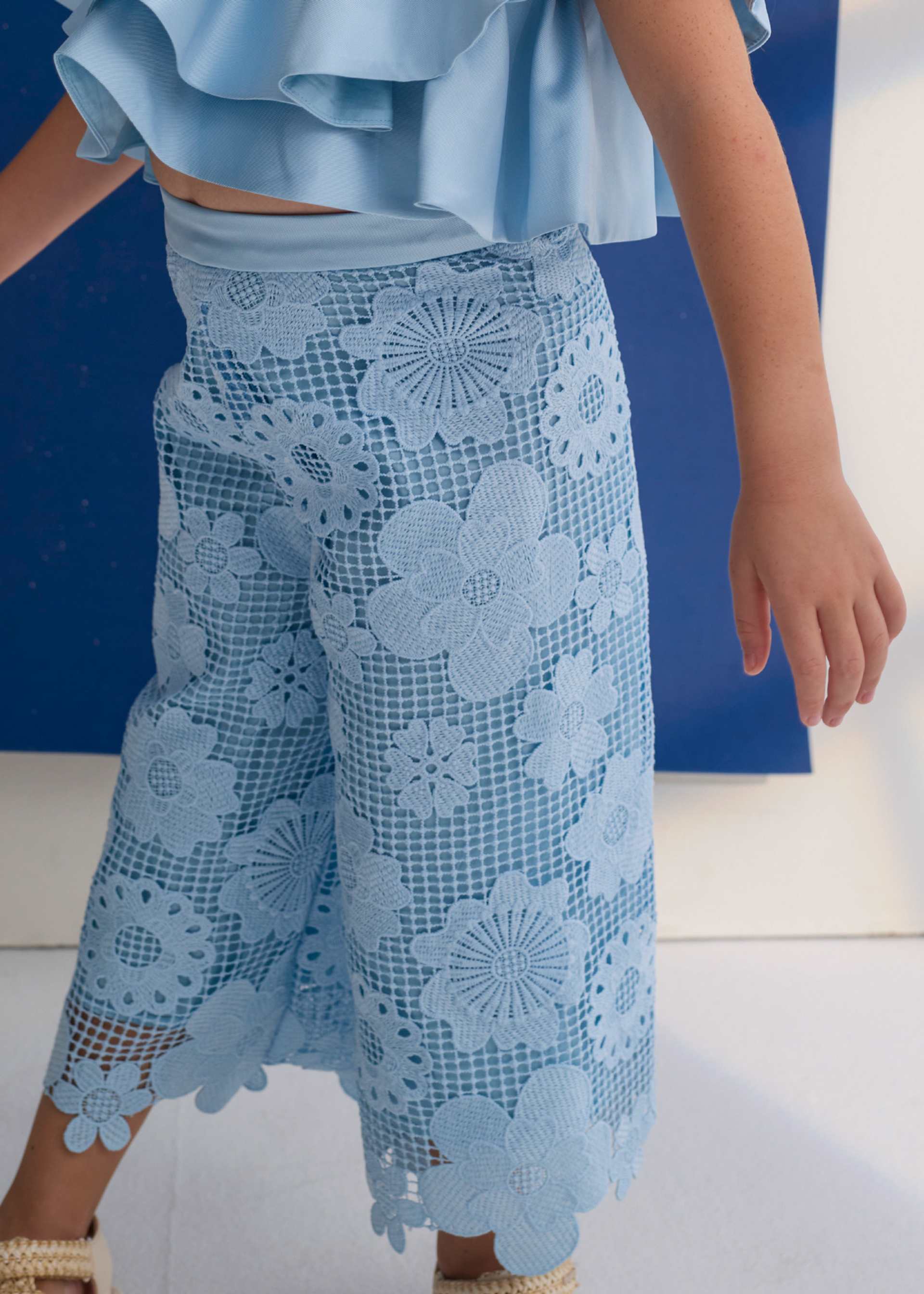 Conjunto calça culotte guipura menina Conjunto calça culotte guipura menina