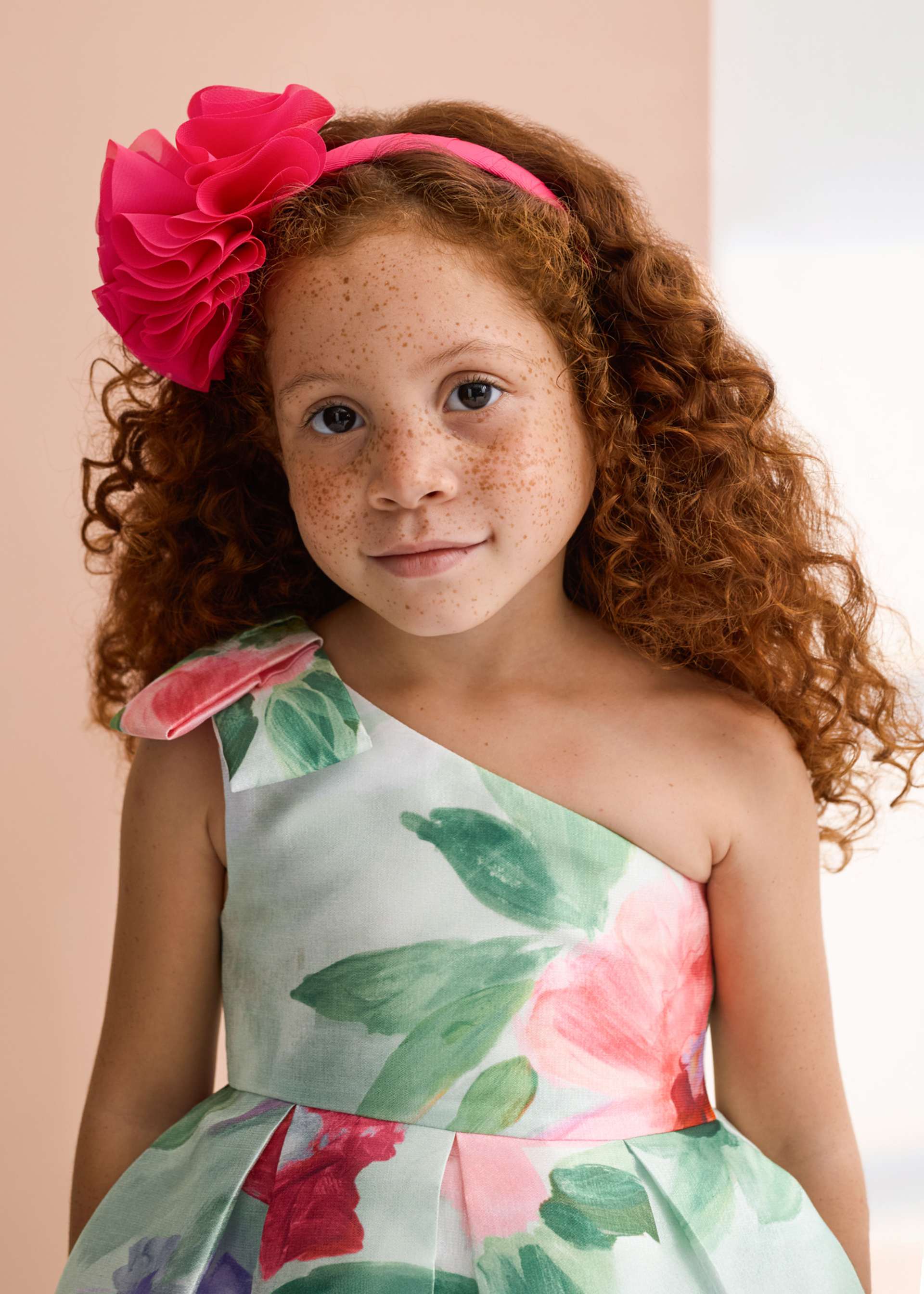 Robe mikado fleurs fille