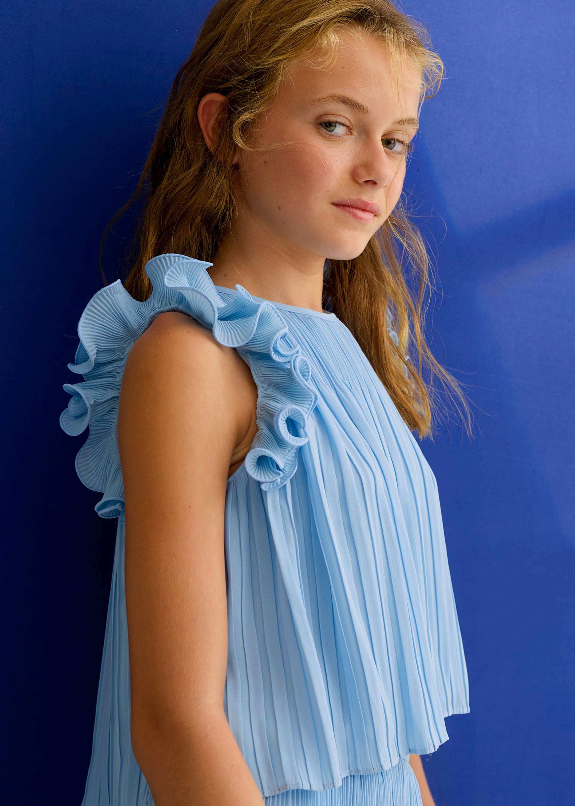 Girl Pleated Chiffon Set