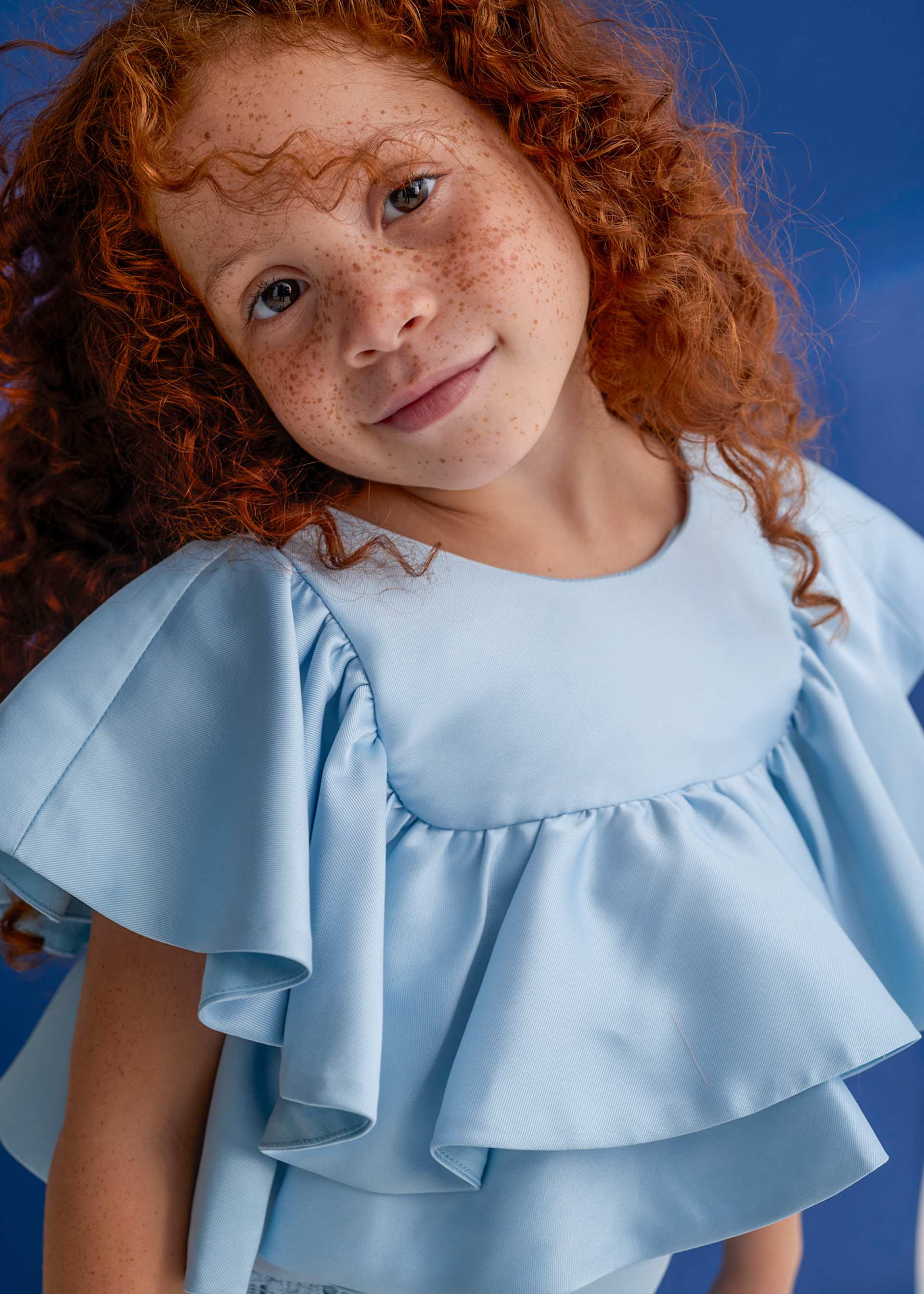 Conjunto pantalón culotte guipur niña