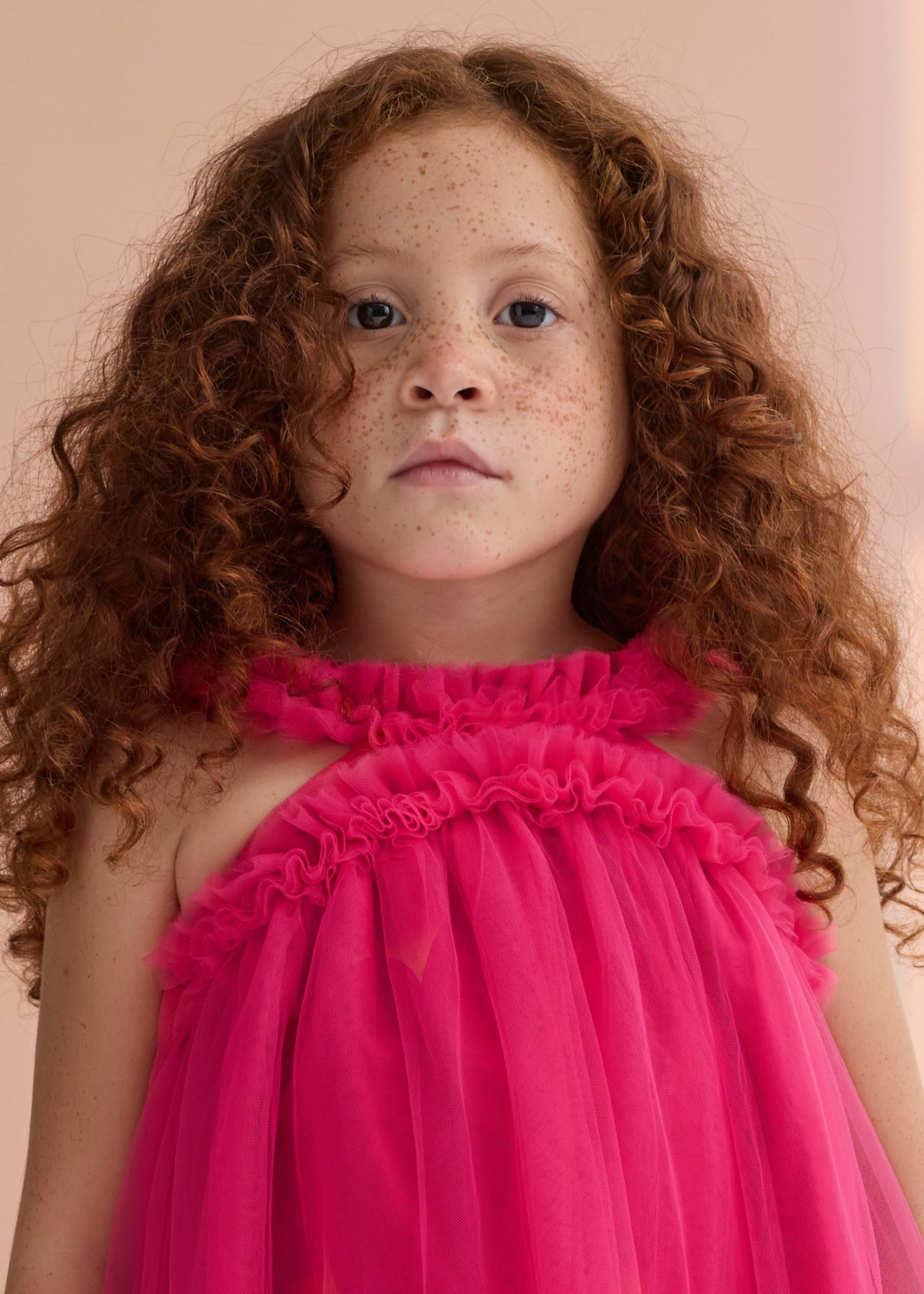 Girl Ruffled Tulle Dress