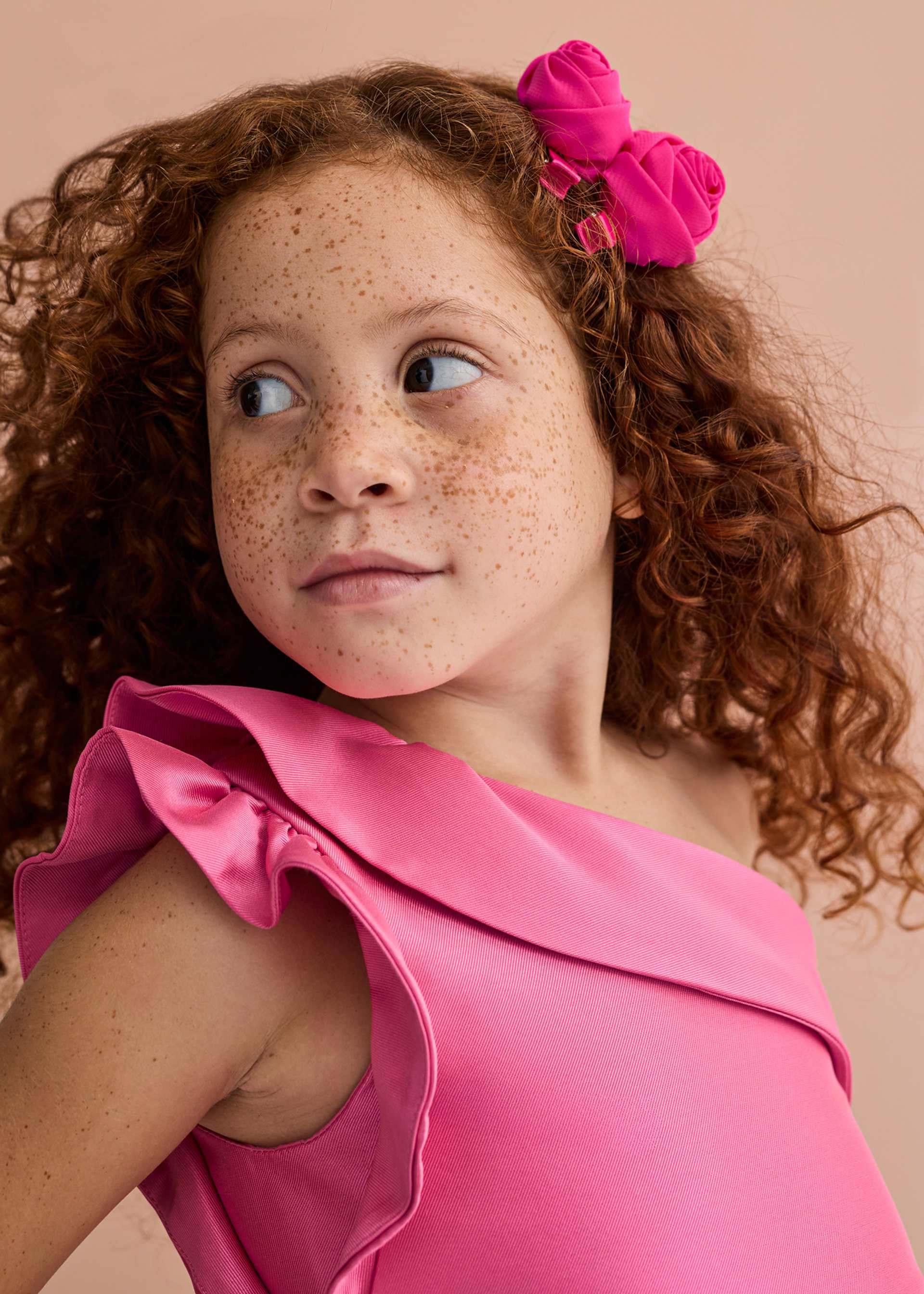 Vestido mikado asimétrico niña