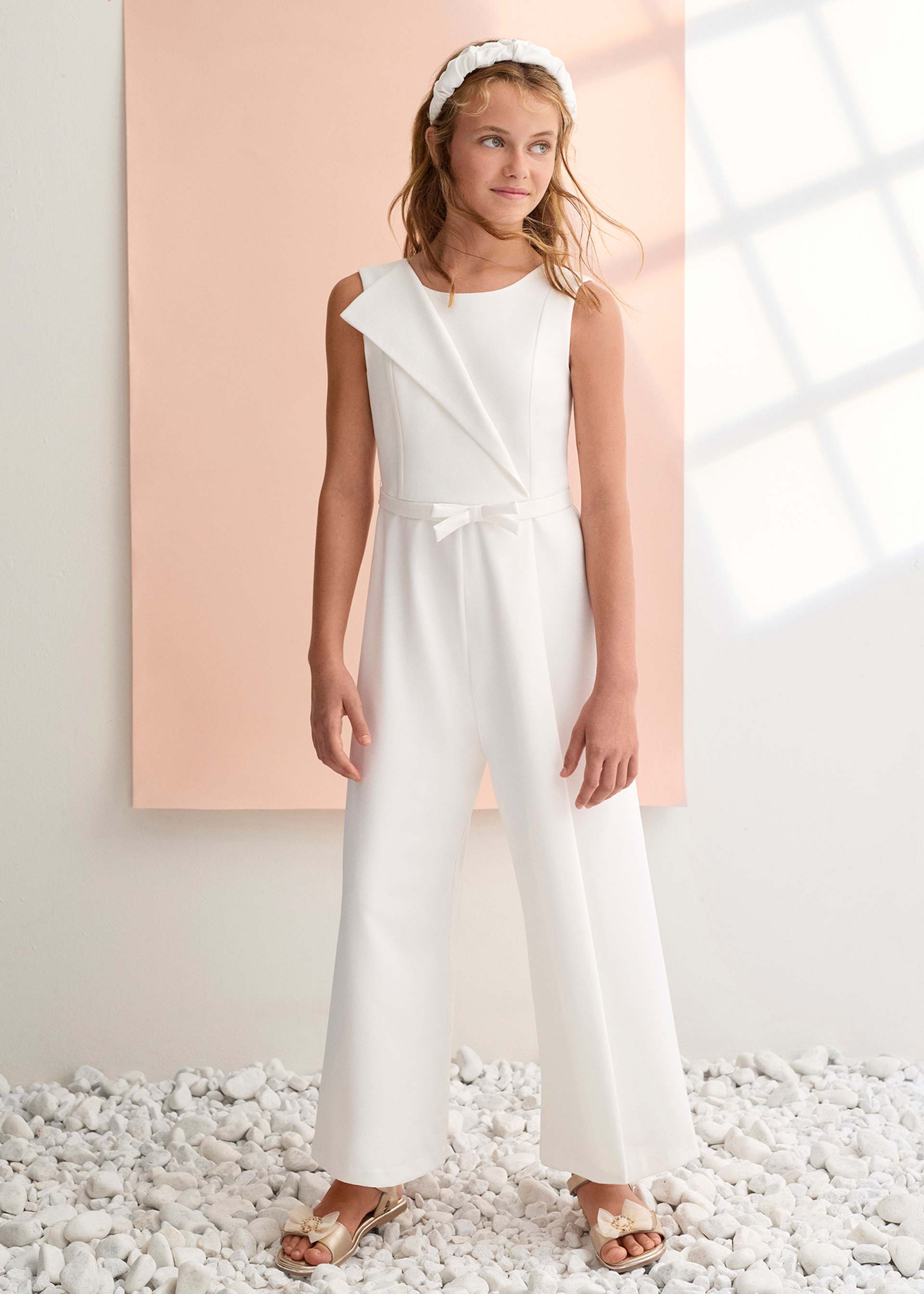 Girls' crepe jumpsuit