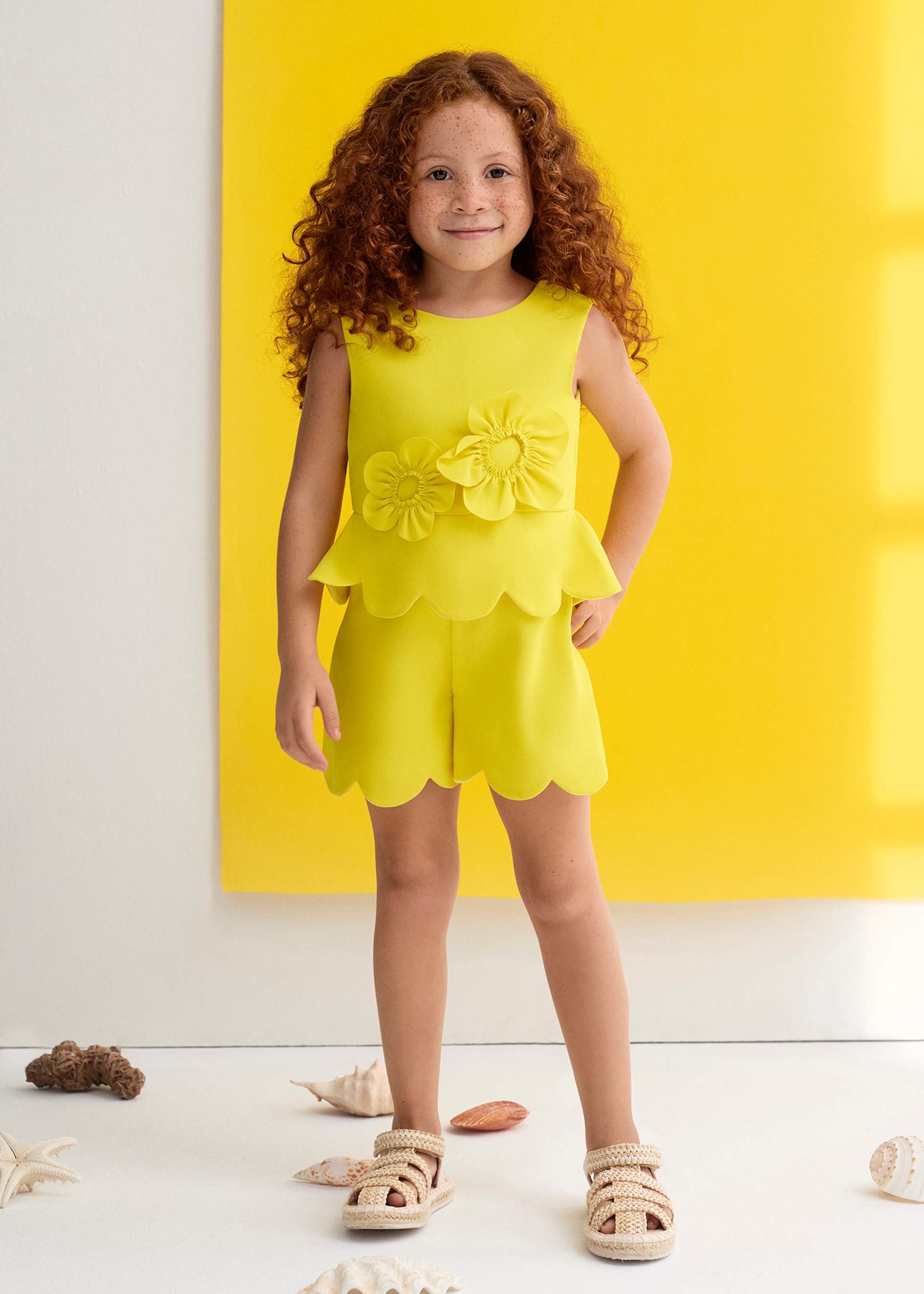 Girl 3D Floral Crepe Romper